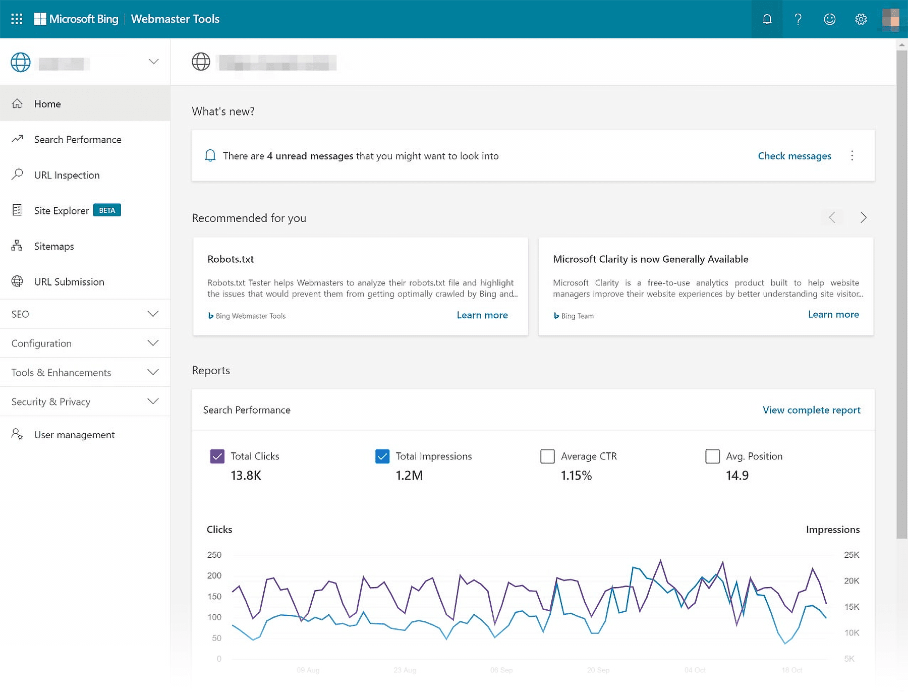 Bing Web Yöneticisi Araçları