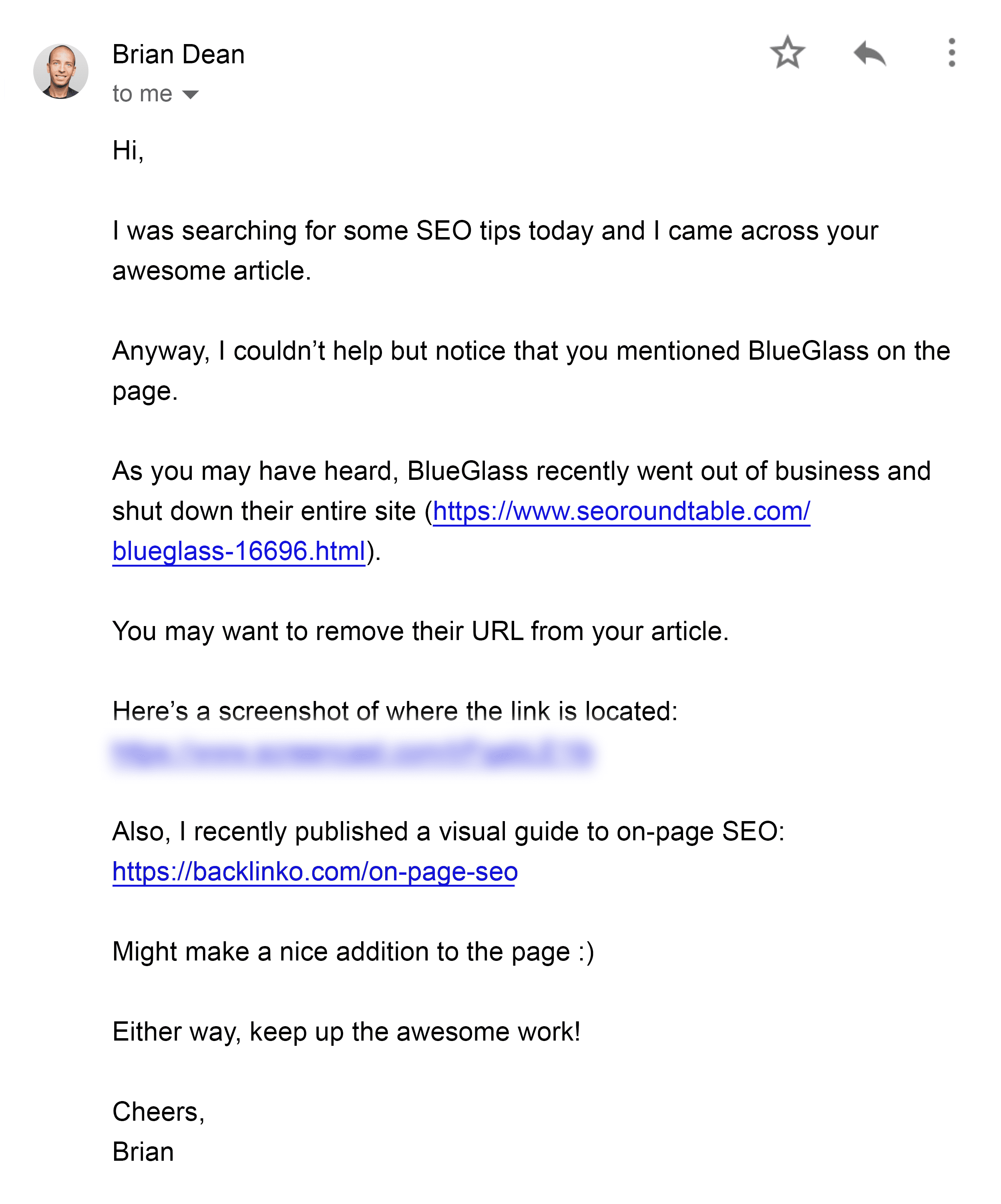  Outreach Email Response - BlueGlass