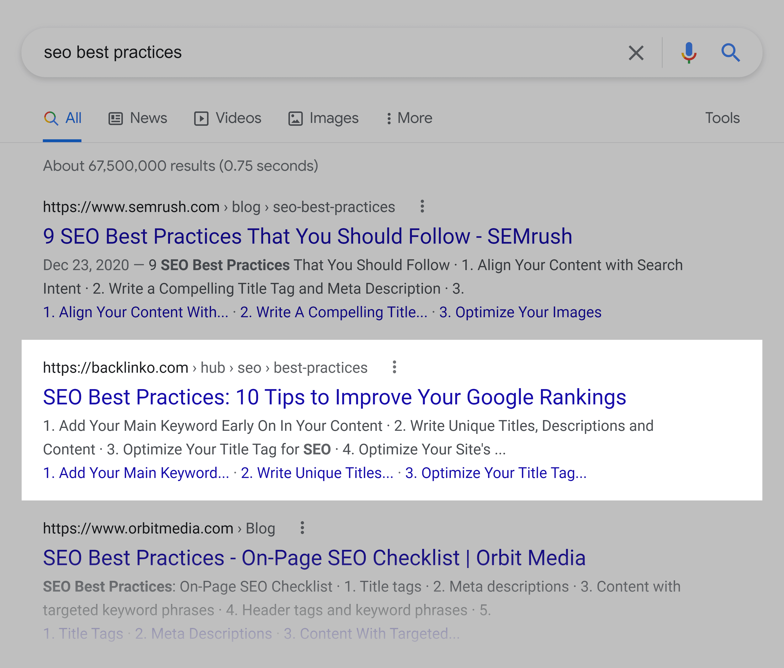 Google SERP – SEO best practices