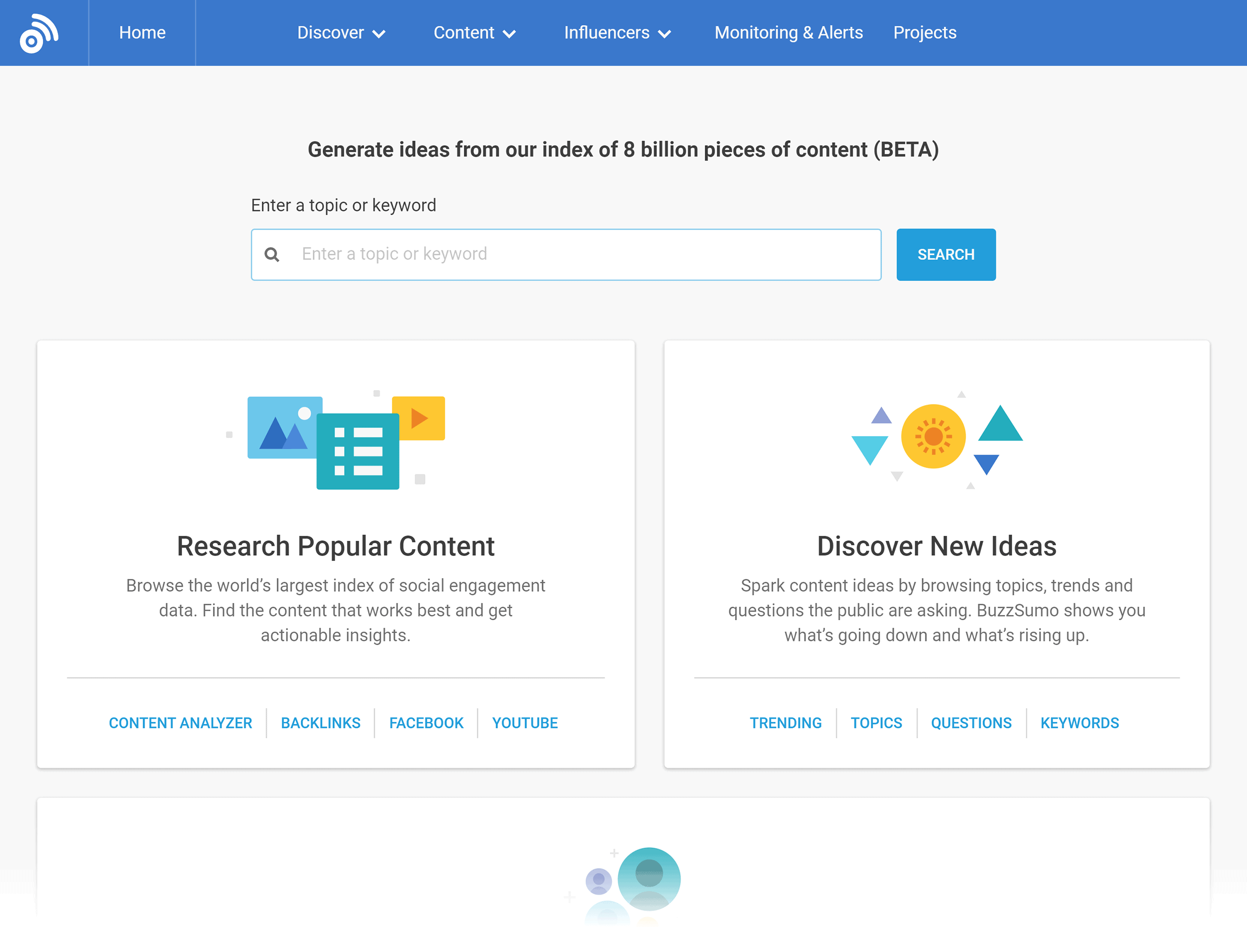Buzzsumo – App – Home