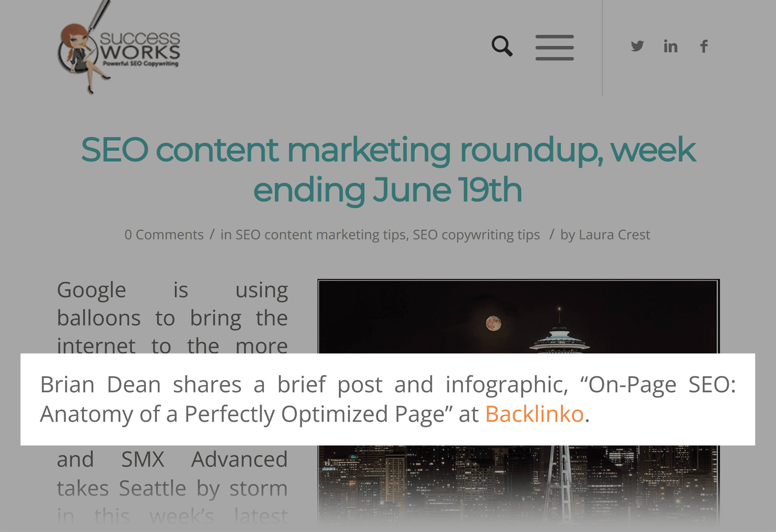 SEO content marketing roundup