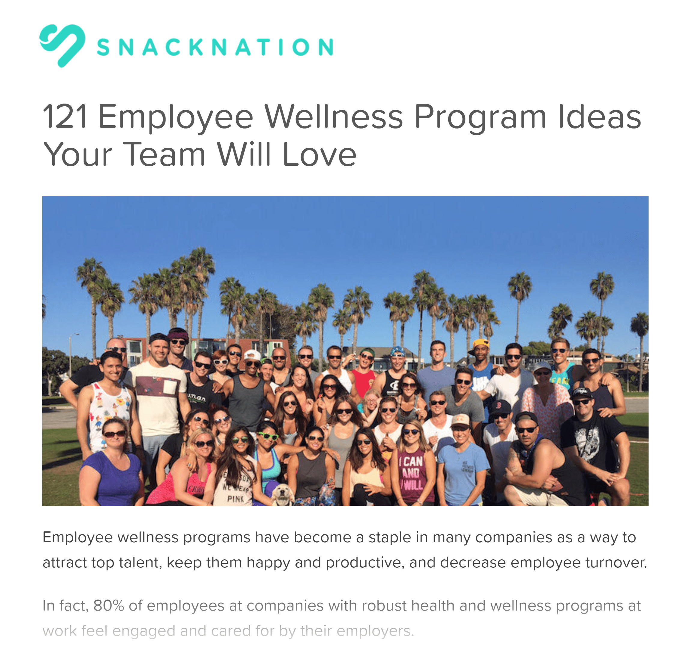 Snacknation – Employee wellness program ideas