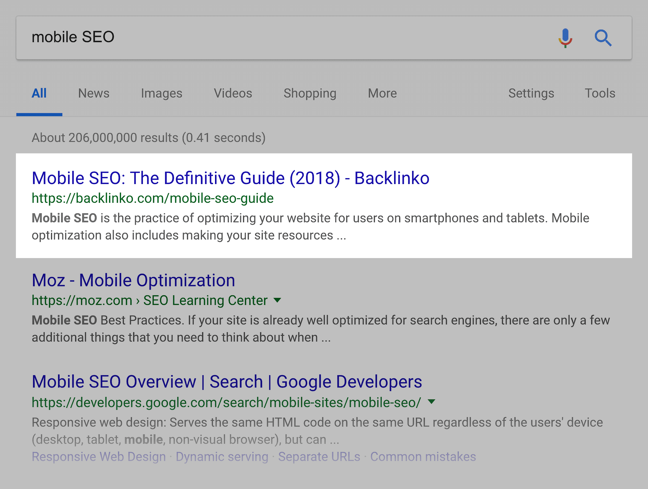 Google SERP – SEO มือถือ – อันดับ 1