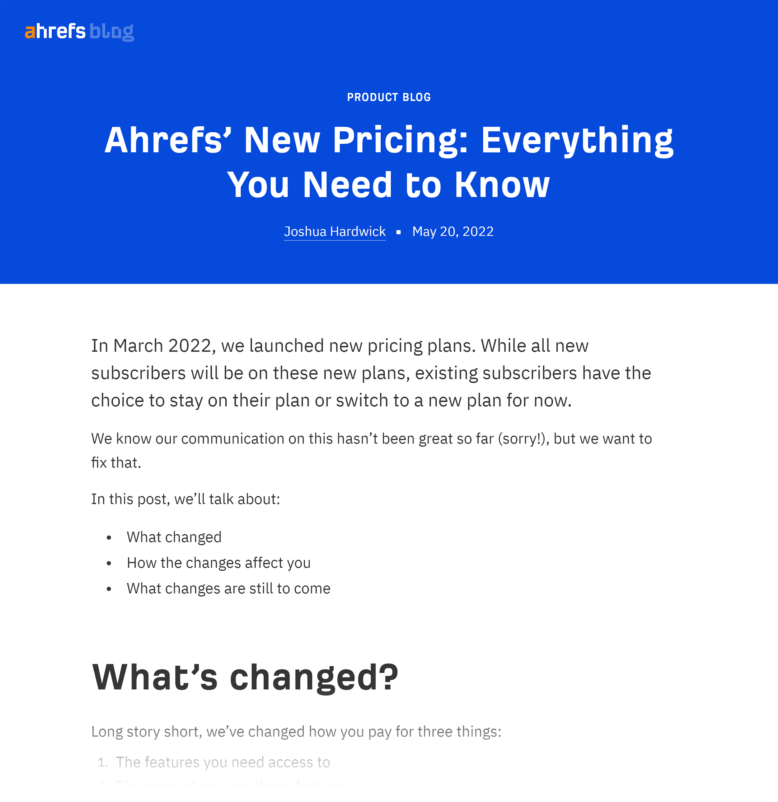 Ahrefs – New pricing