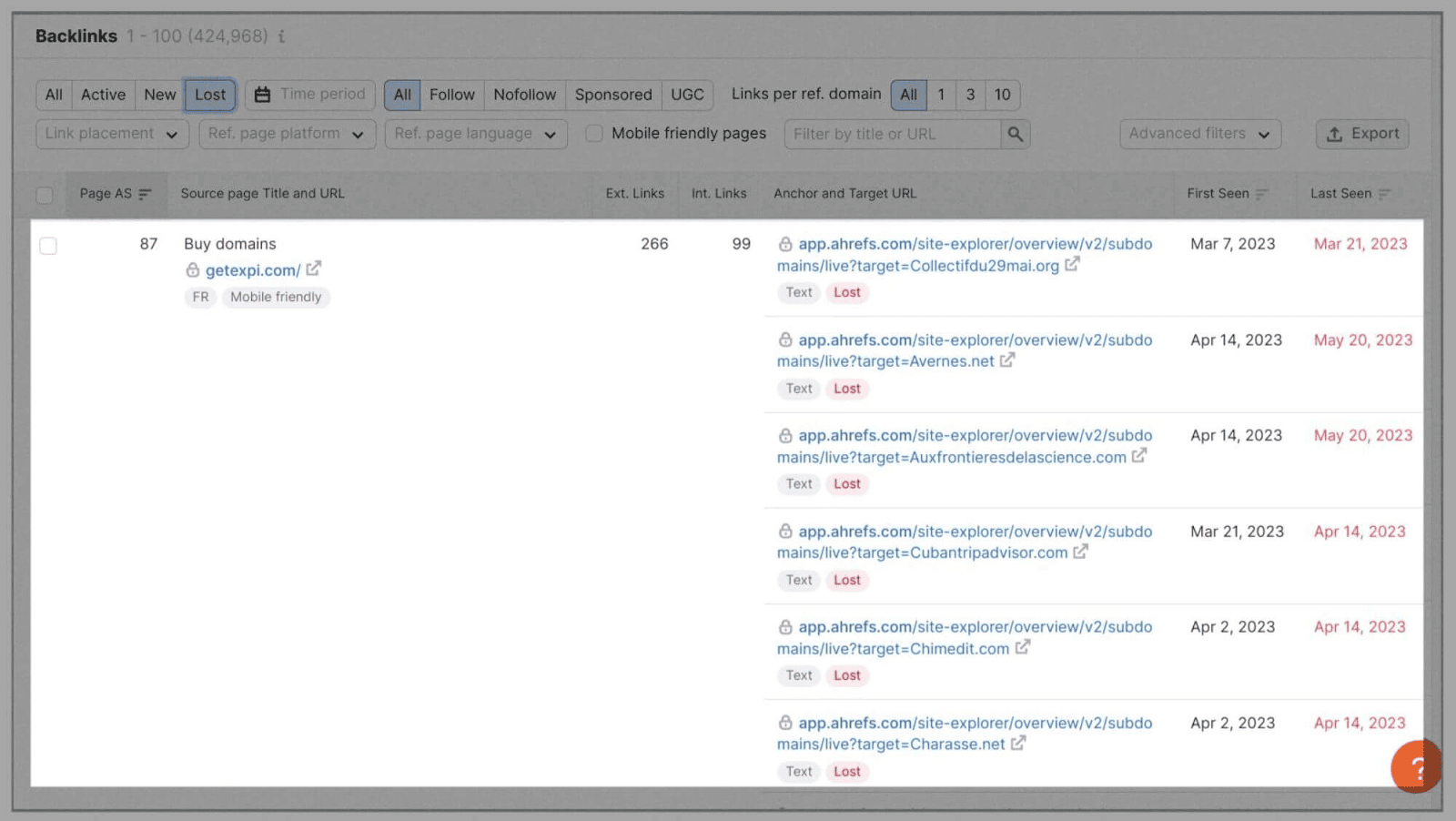 Broken links pb  to nonaccomplishment   of backlinks