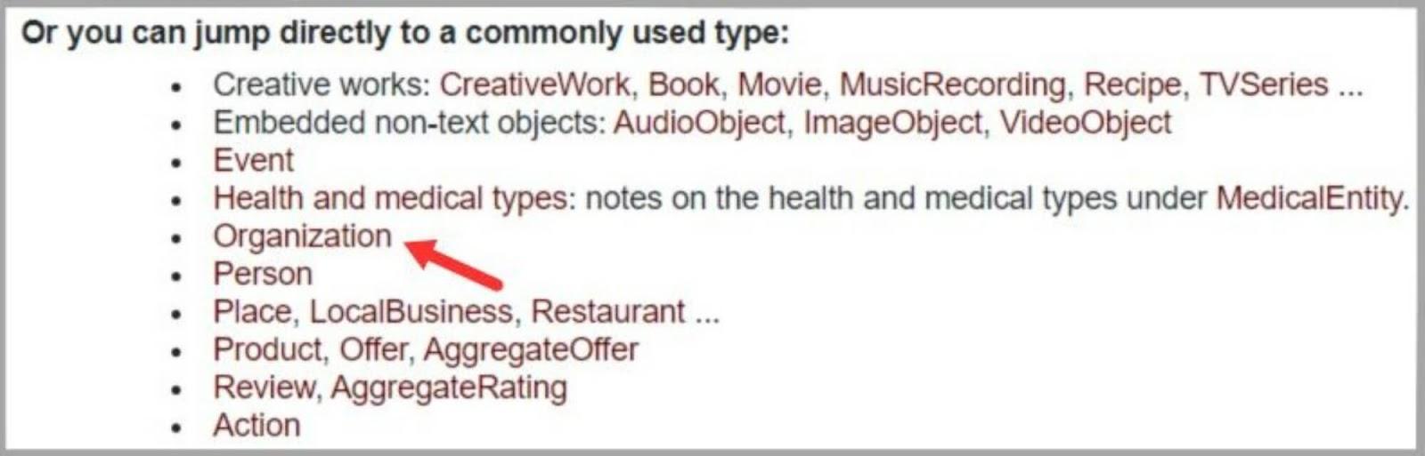 Use common terms for schema identification