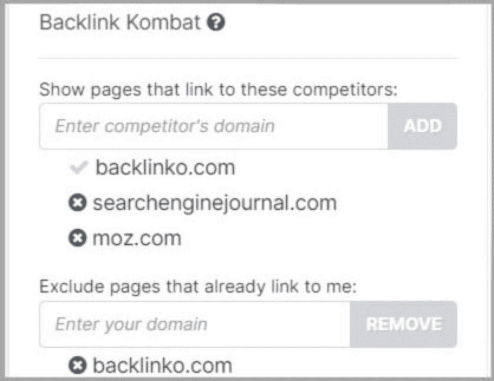 Remove your domain to spot    those linking to you