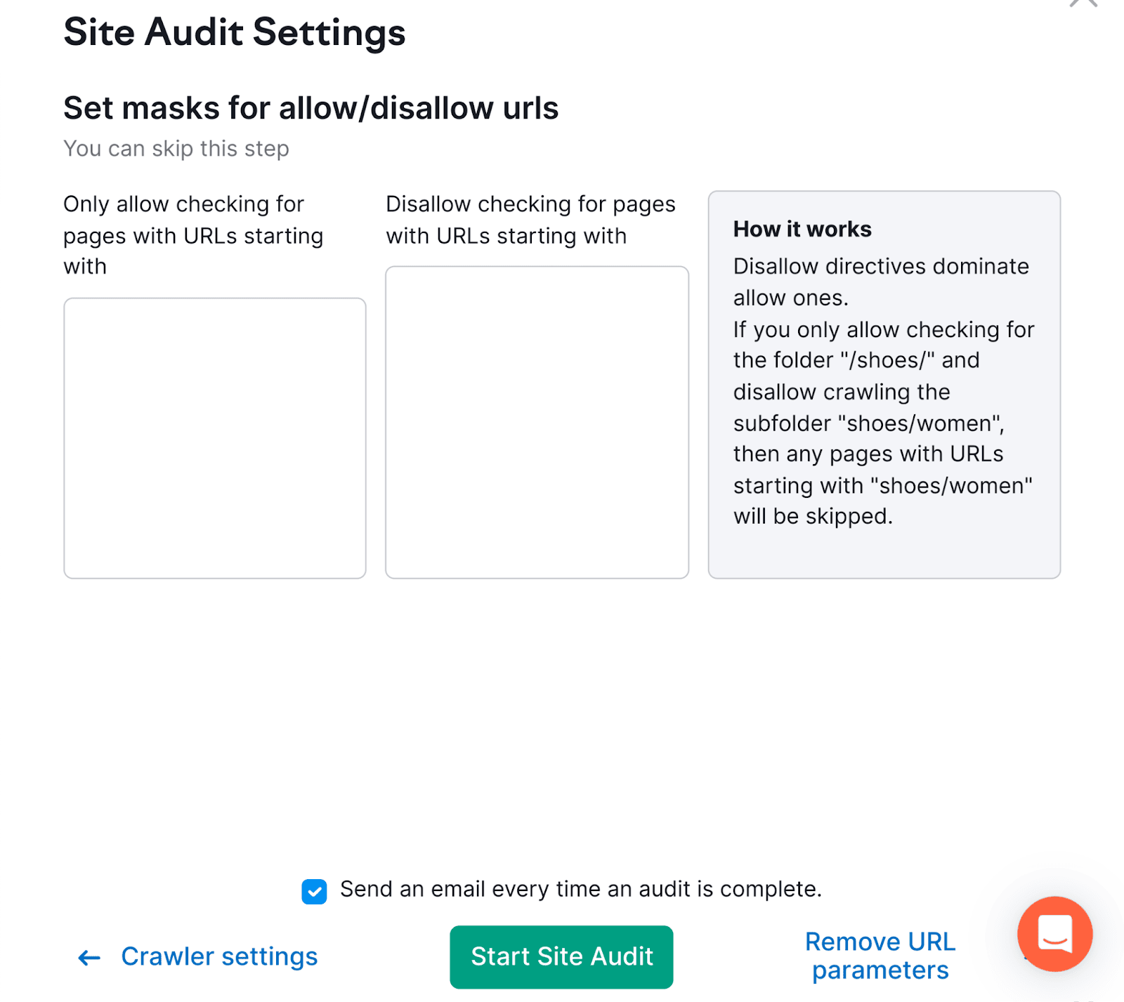 Start Site Audit