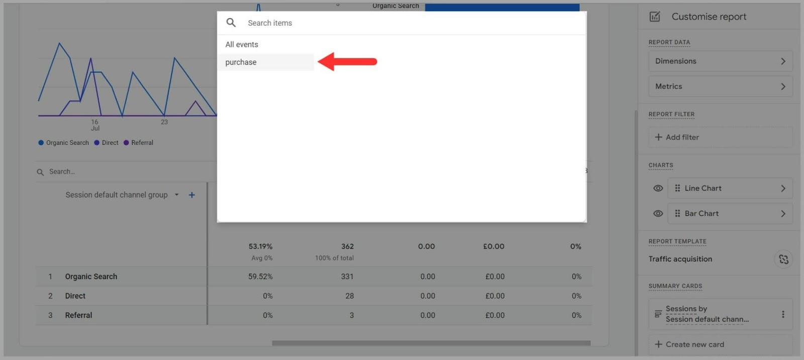 Events specified  arsenic  Purchase disposable  connected  GA4