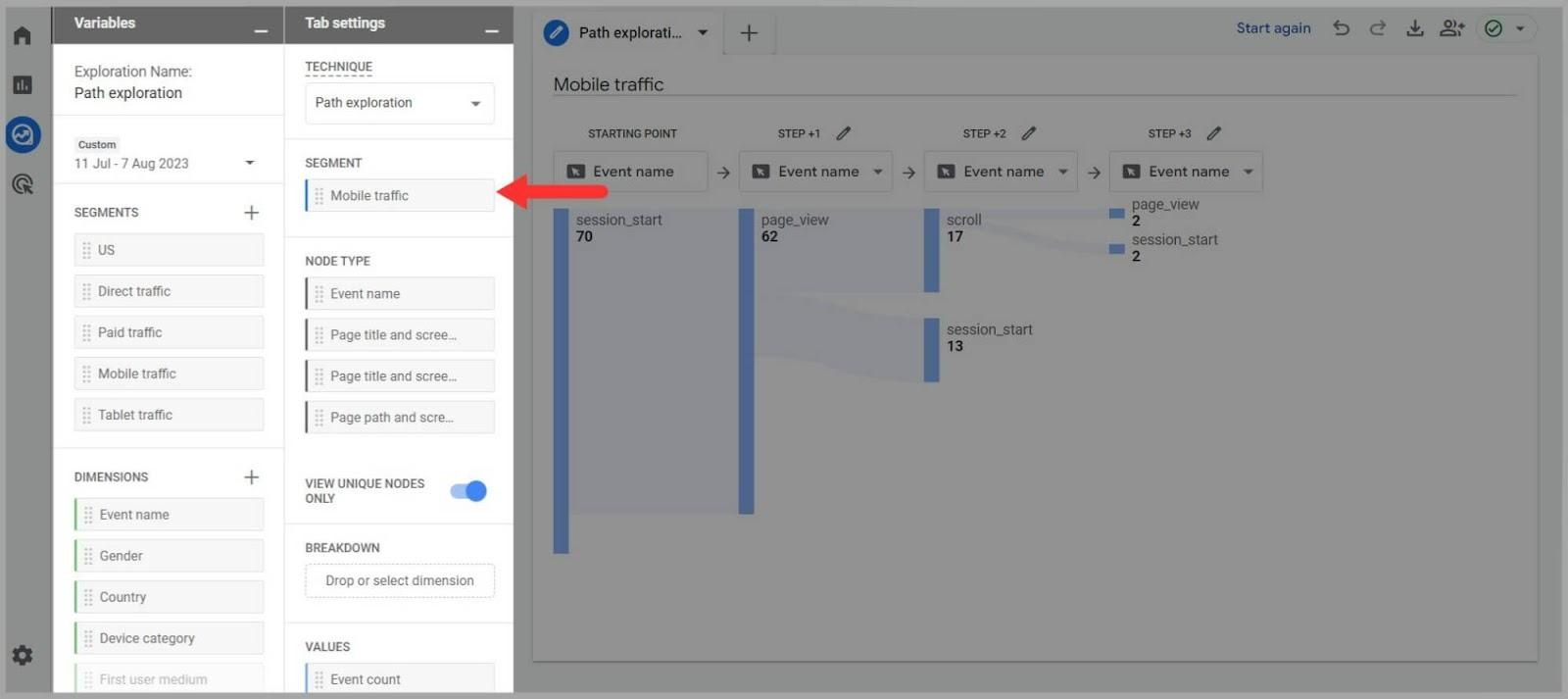 See customer journey on mobile