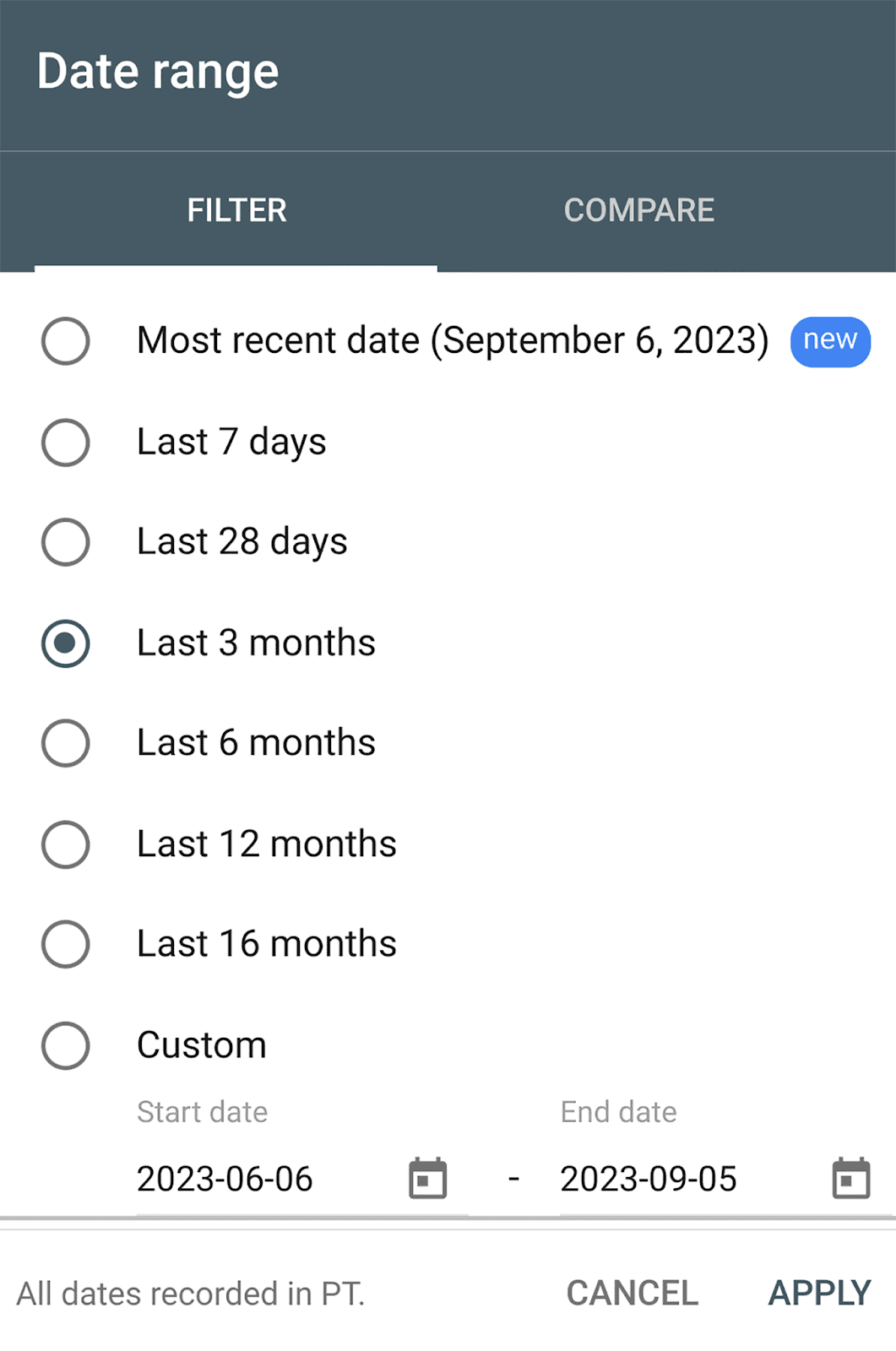 Date scope  to compare