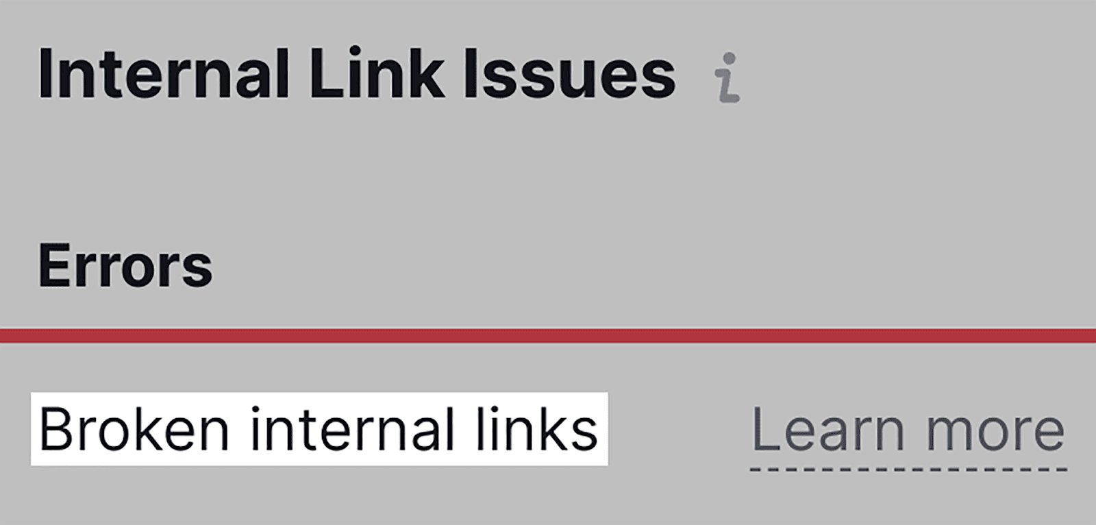 Internal Links &#039;Errors&#039; bespeak  breached  links