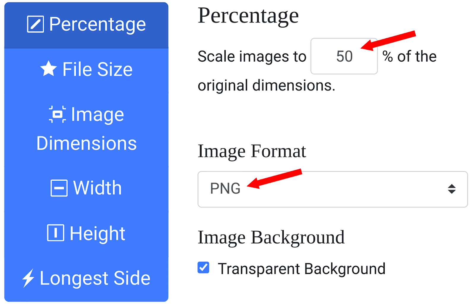 Modify to preferred representation  sizes