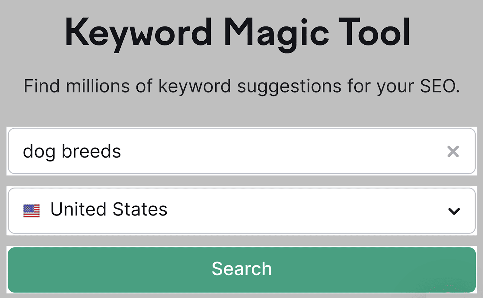 Enter effect    keyword into SEMrush Keyword Magic Tool