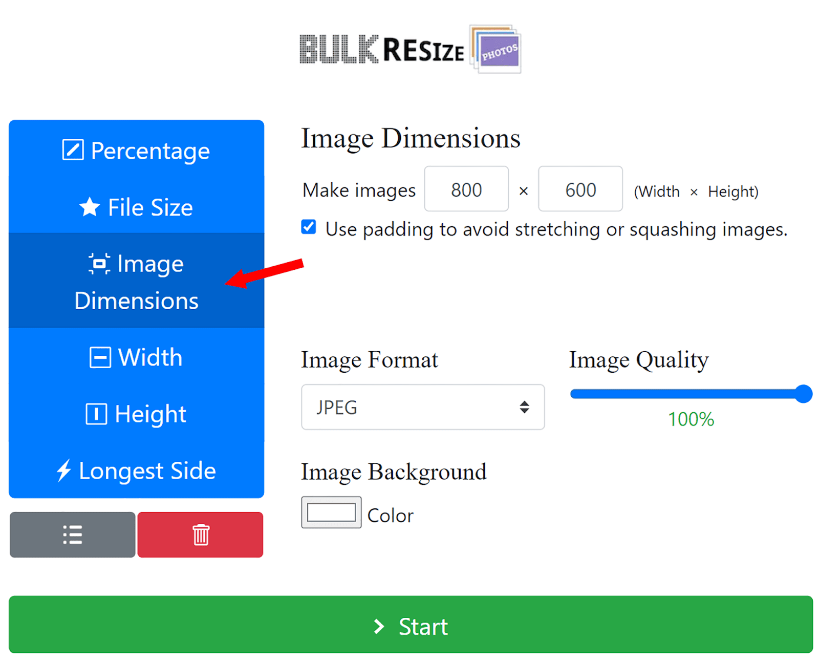 Adjust representation  dimensions