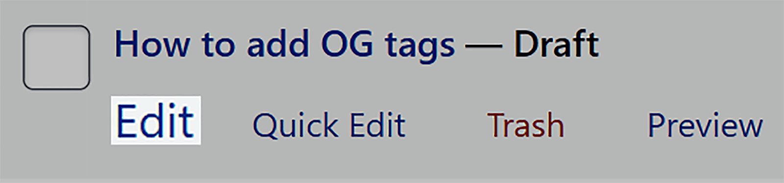 Select Edit nether  the station  you request   to adhd  OG tags