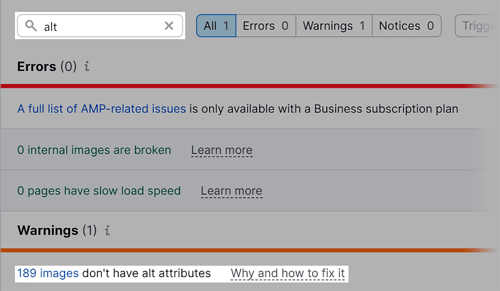 Type alt connected  the Issues tab connected  SEMrush tract  audit tool