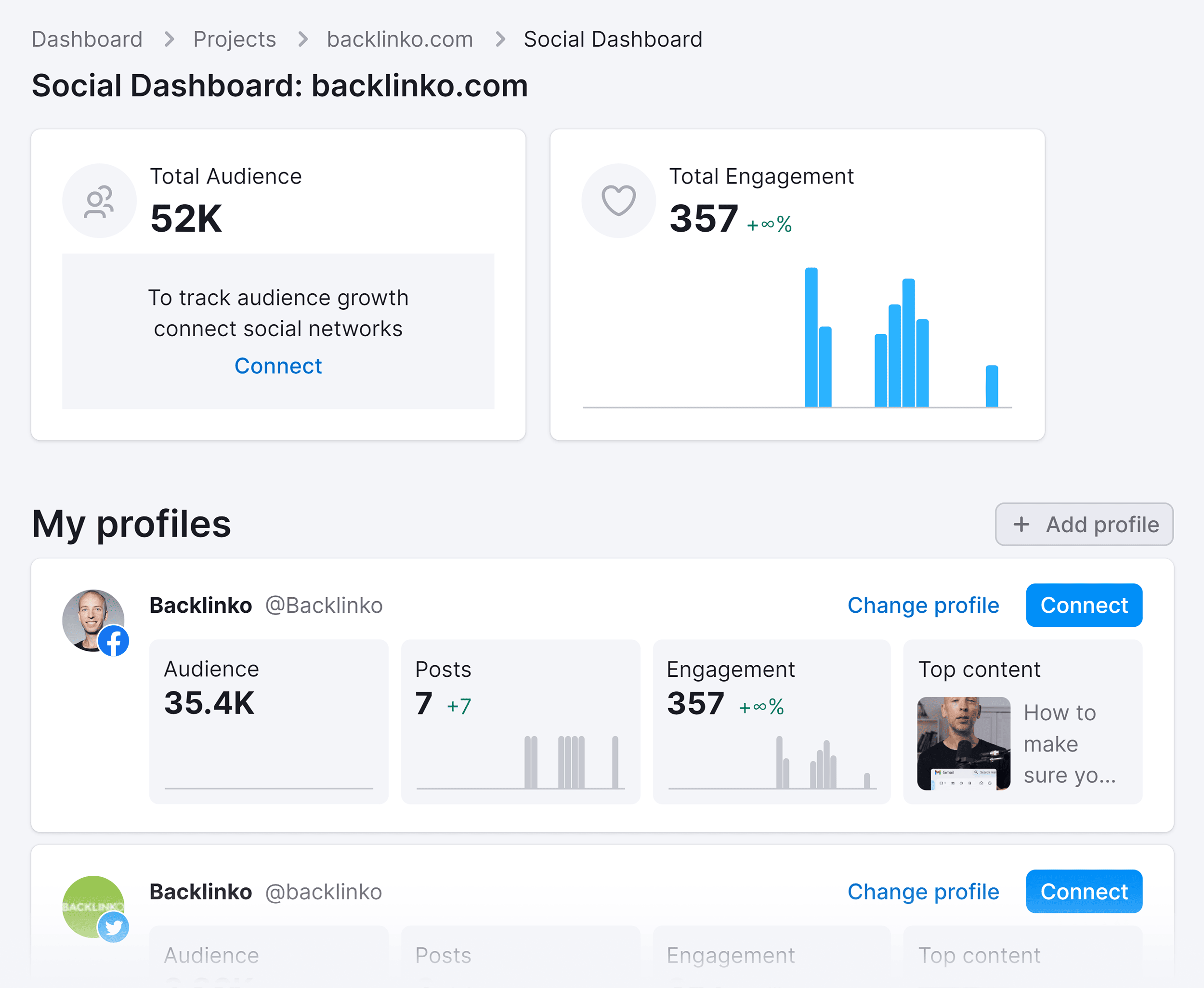 Social Dashboard – Overview