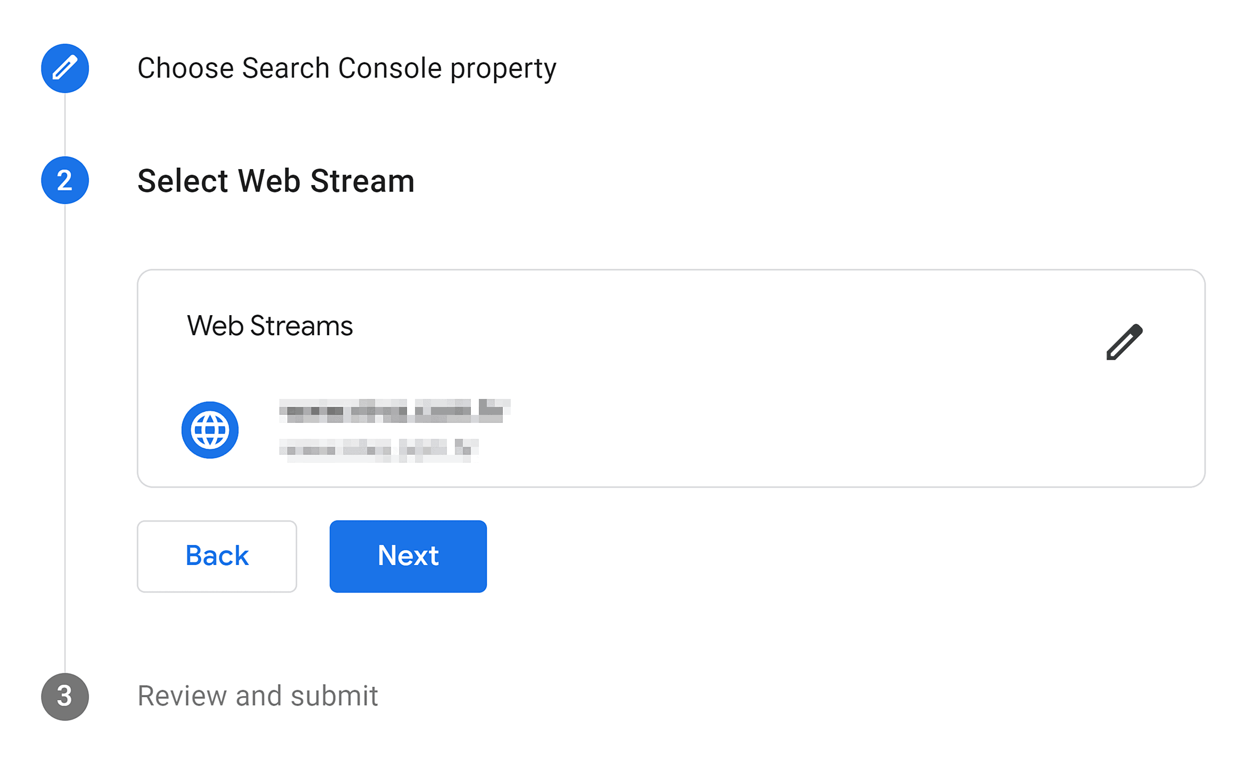 Selected web streams