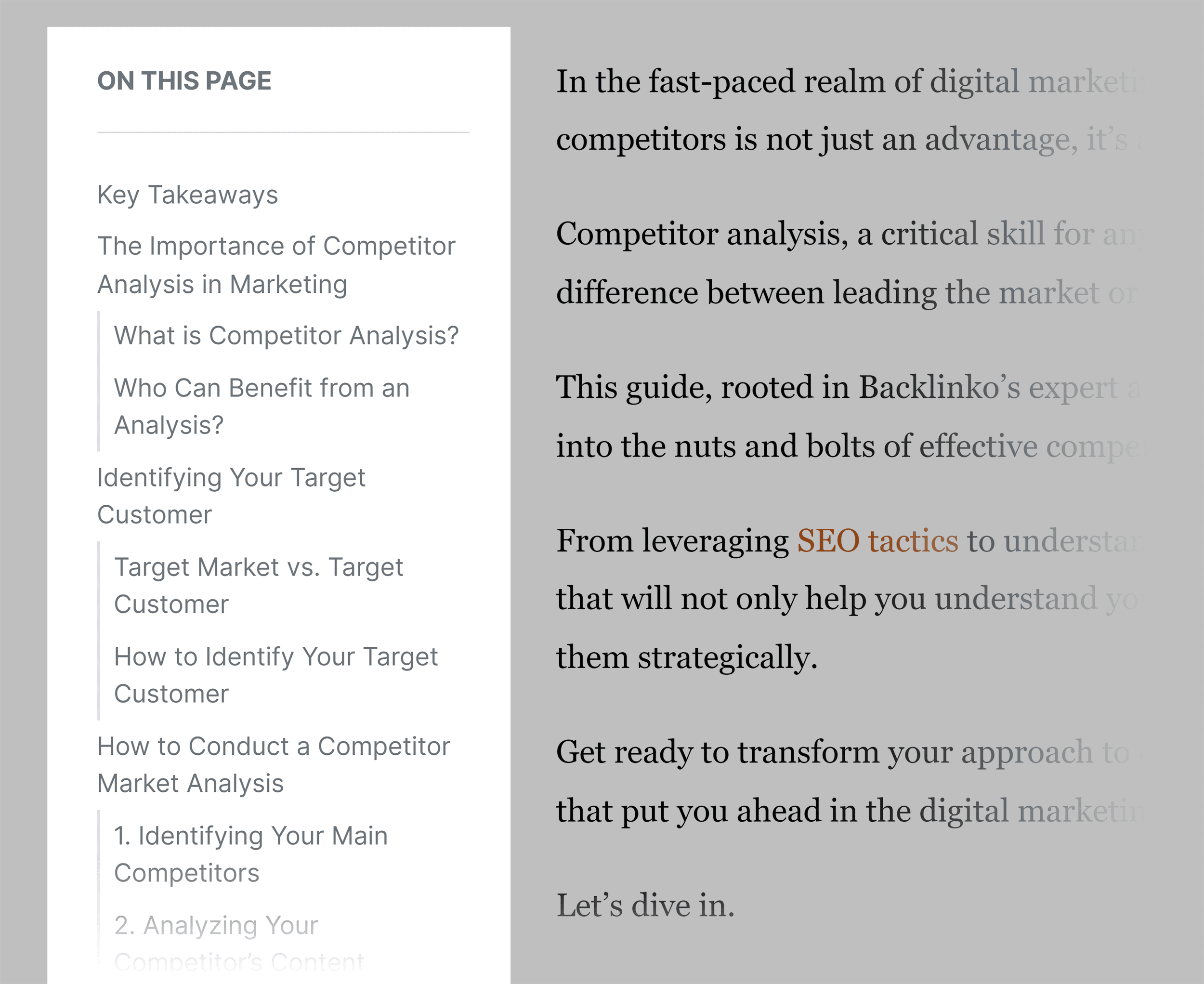 Navigation through headings