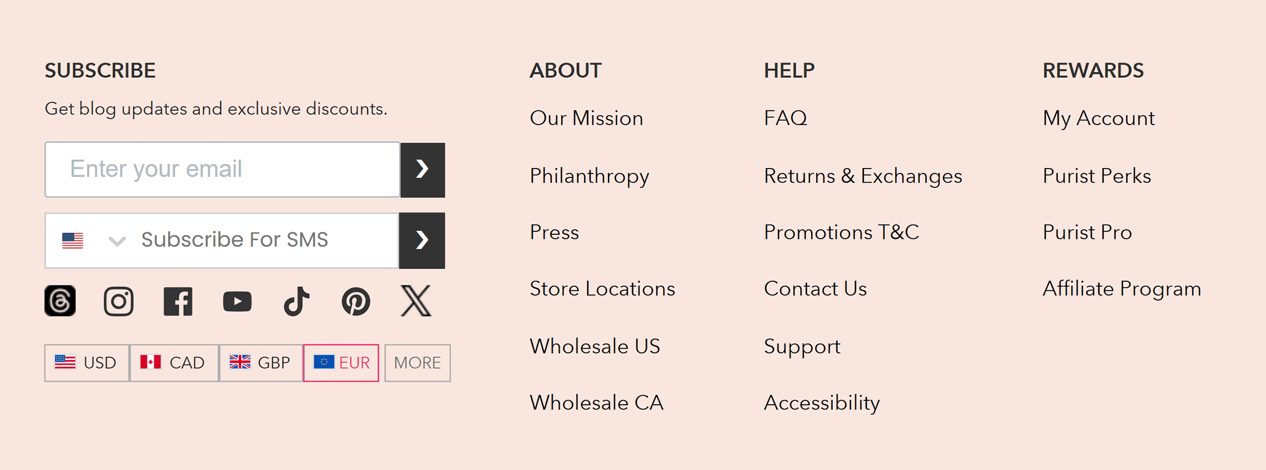 100% PURE – Footer menu 100% PURE – Footer menu