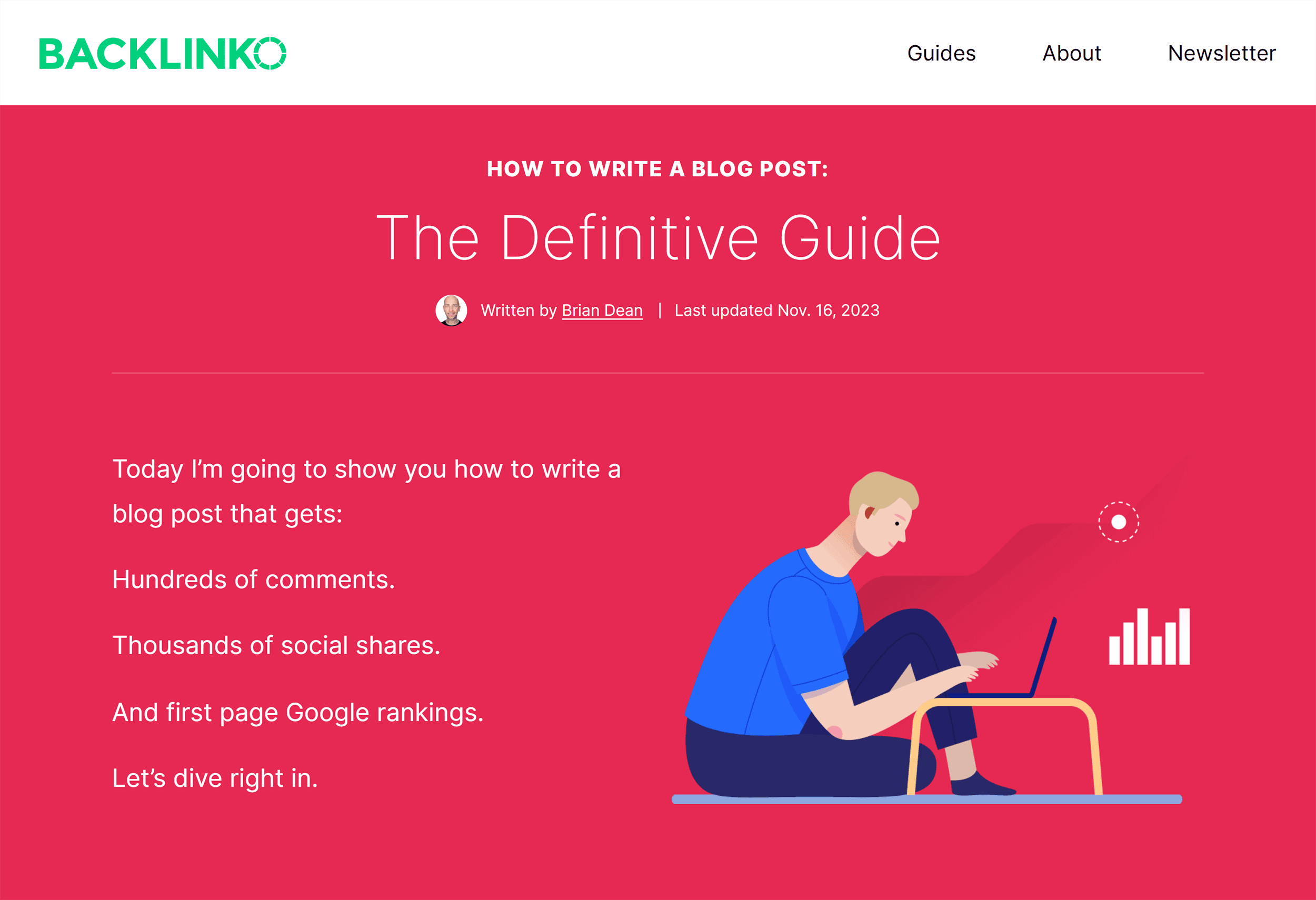 Backlinko – Write a blog post