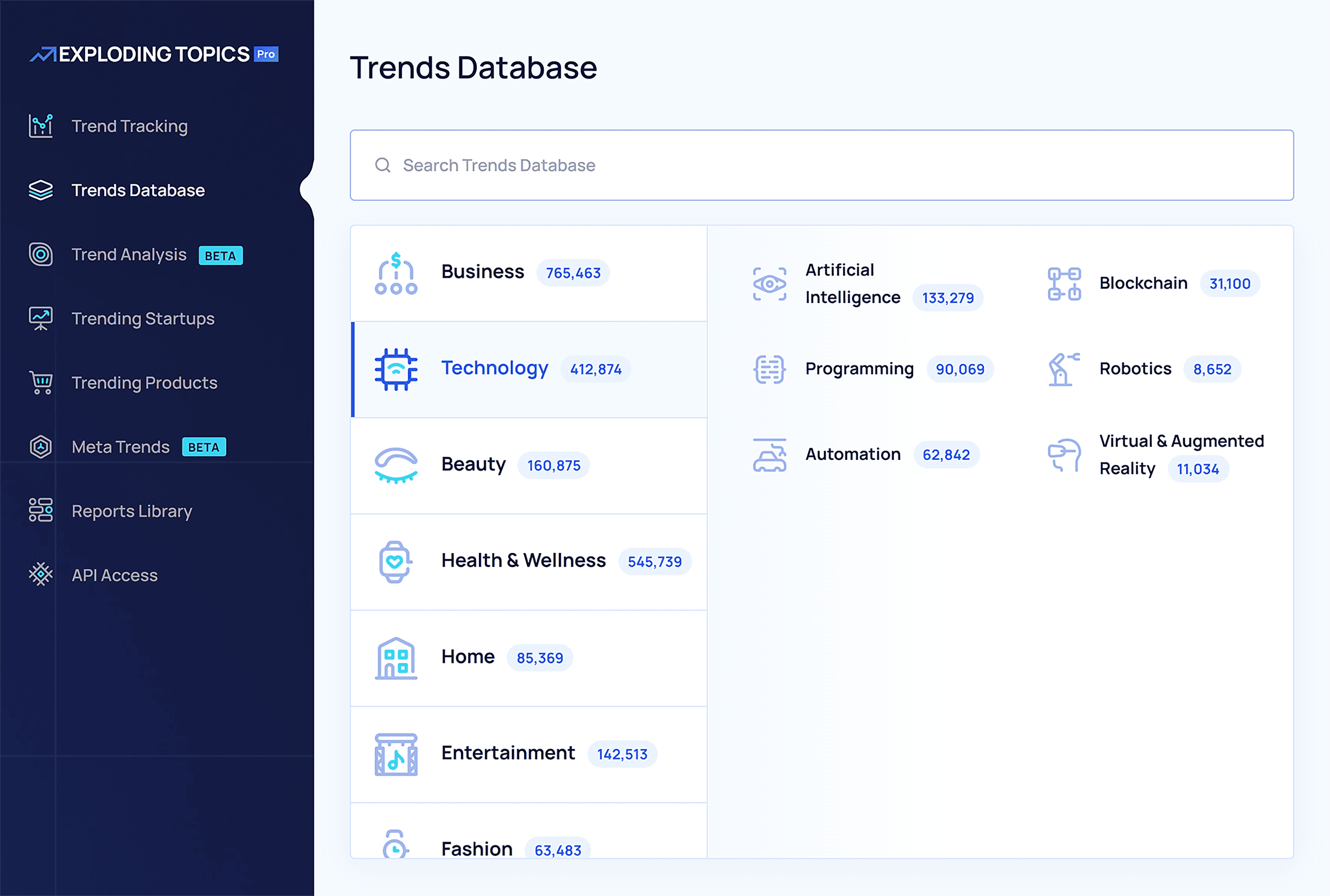 Exploding Topics – Database