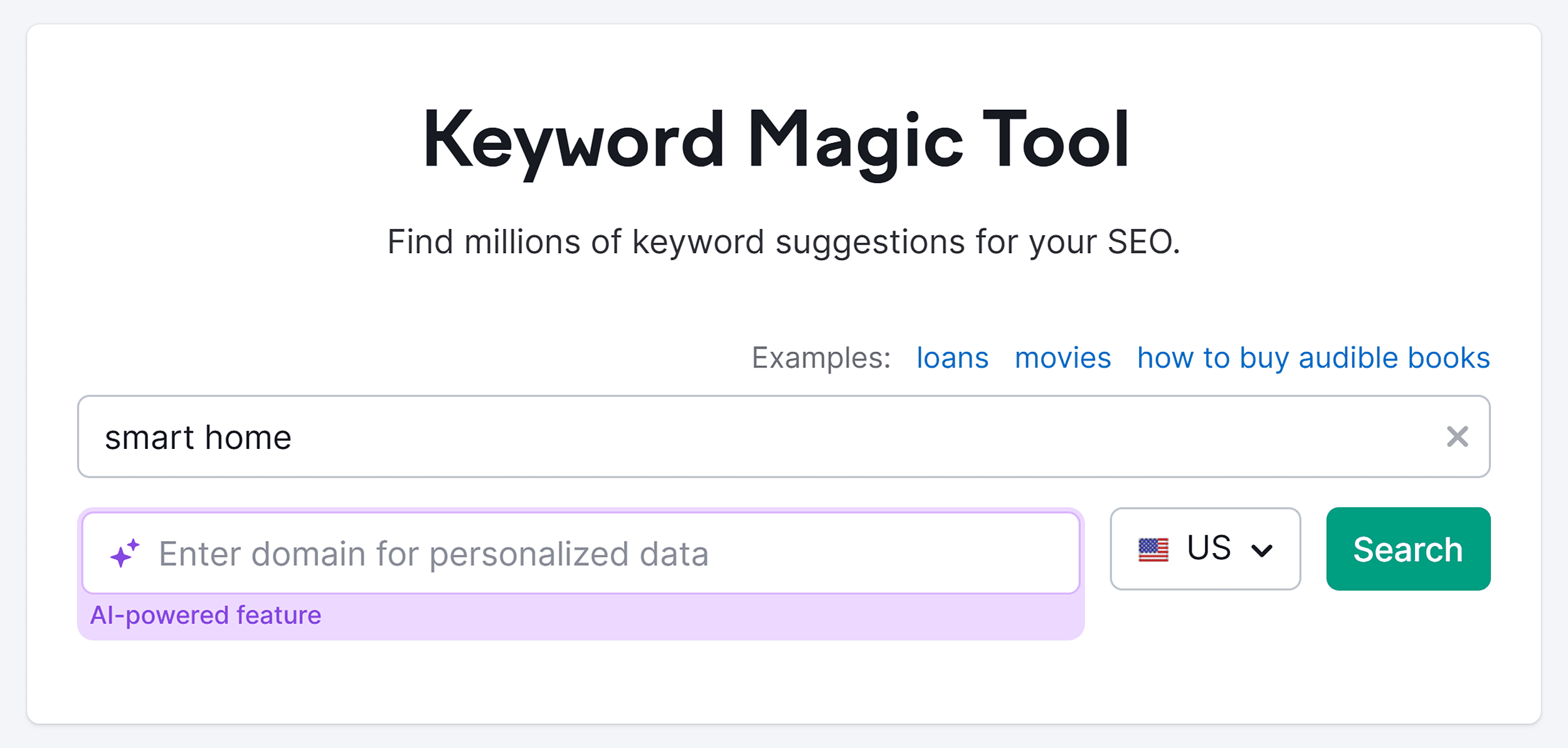 Keyword Magic Tool – Search – Smart home