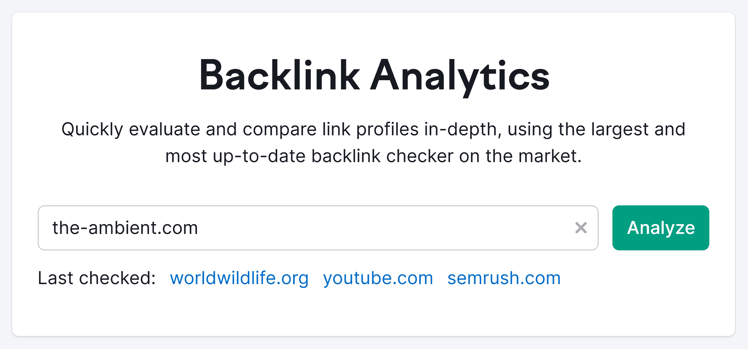 Semrush – Backlink Analytics