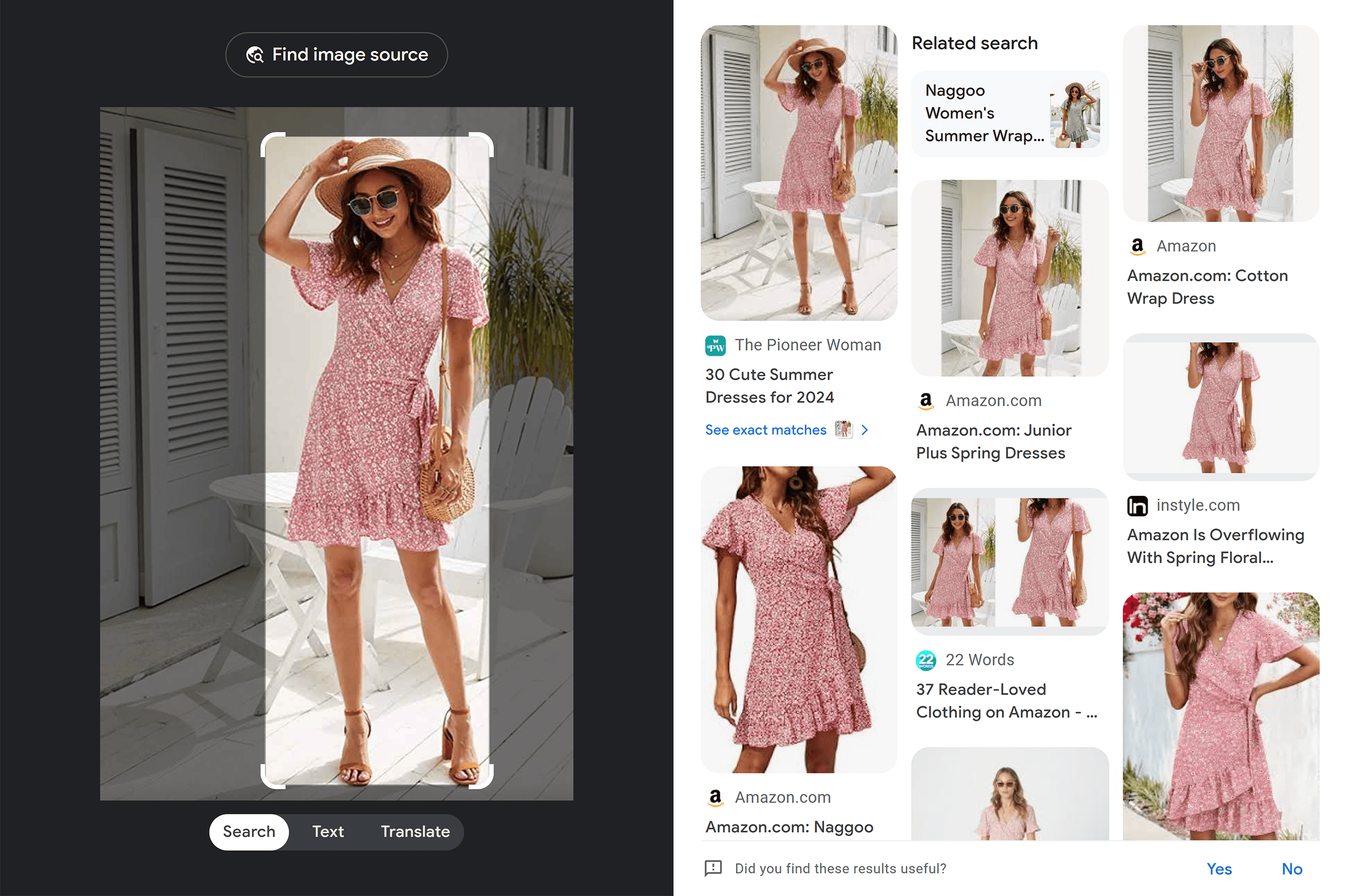 Summer dress – Google Lens results