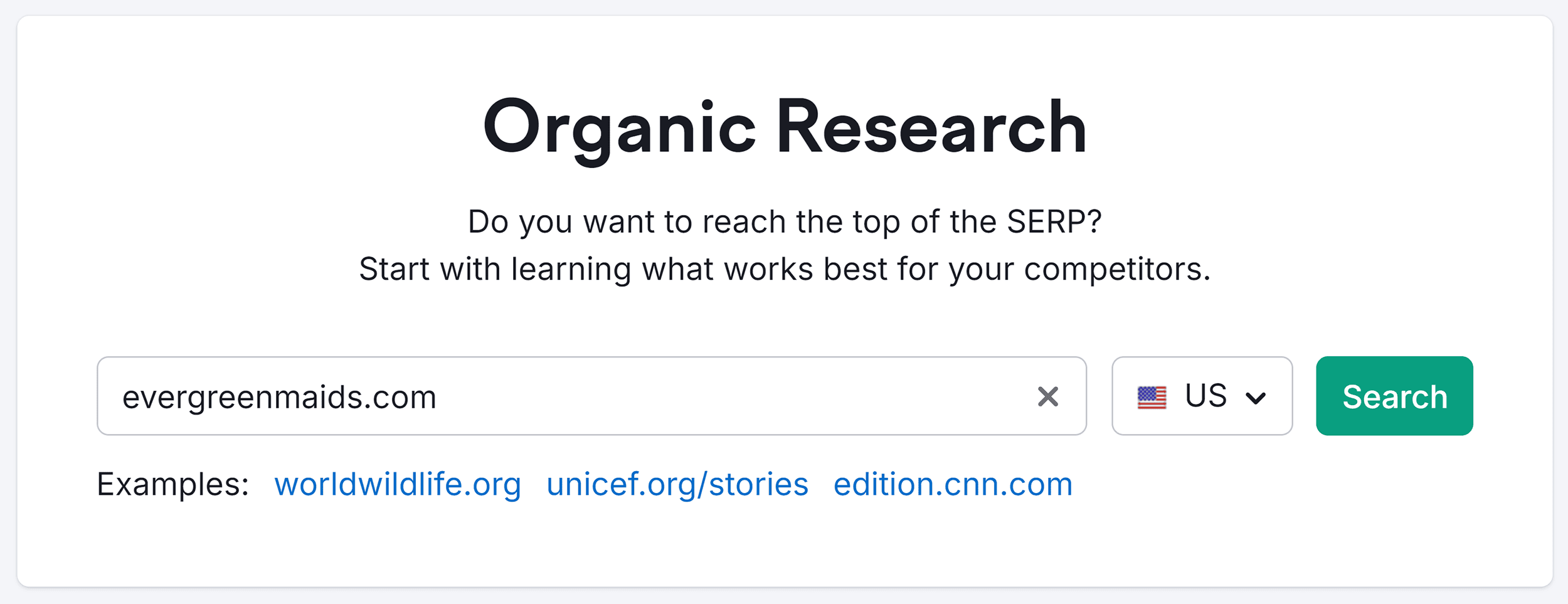 Semrush – Organic Research Search – Evergreenmaids.com