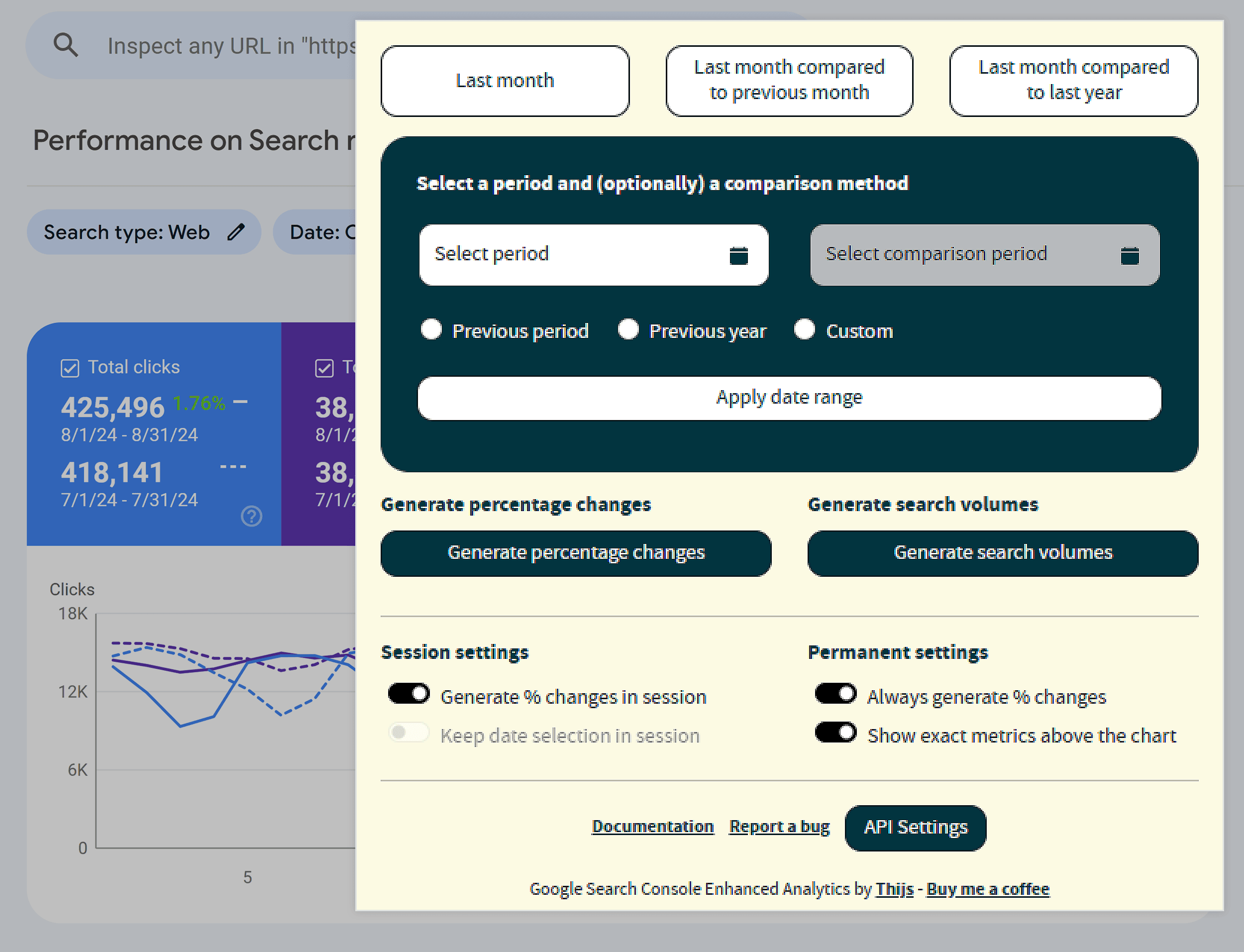 GSC Enhanced Analytics – Compare dates