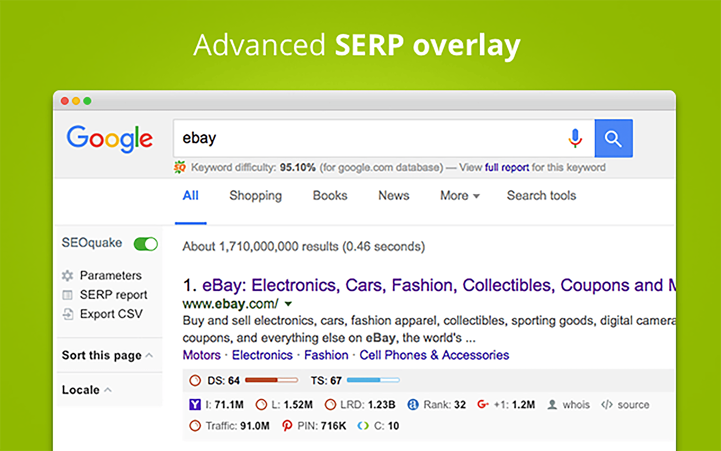 SEOquake – Advanced SERP overlay