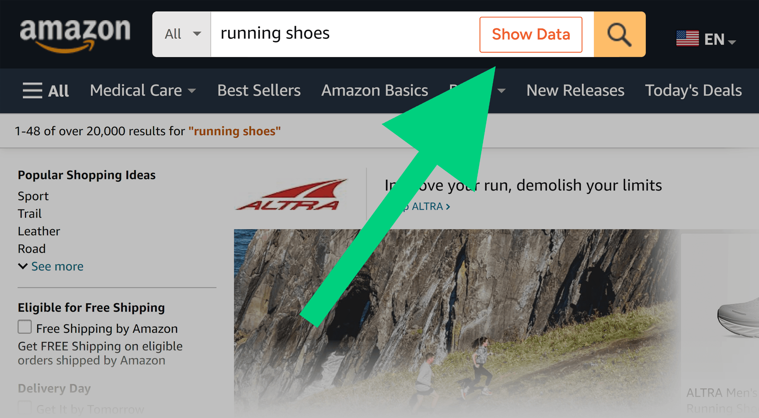 Ubersuggest – Amazon – Running shoes