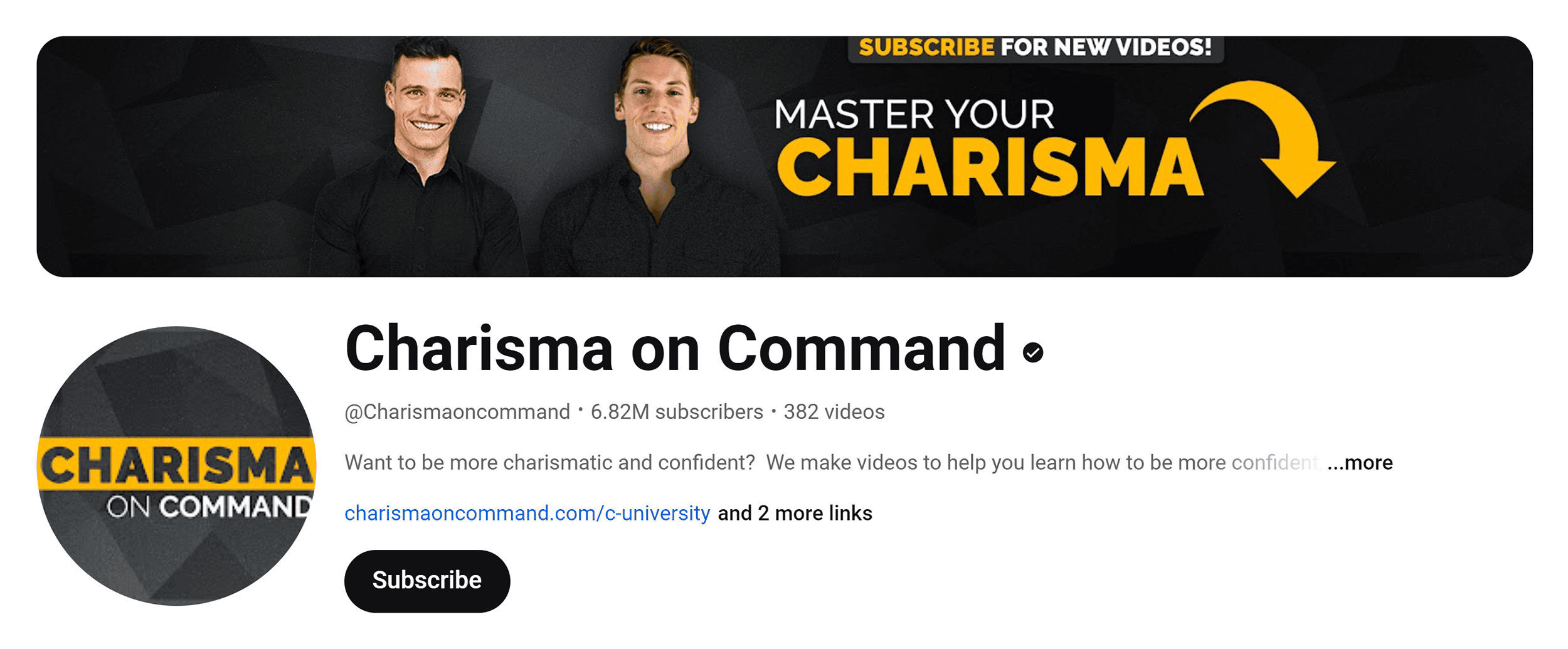 YouTube – Charisma on Command – Home