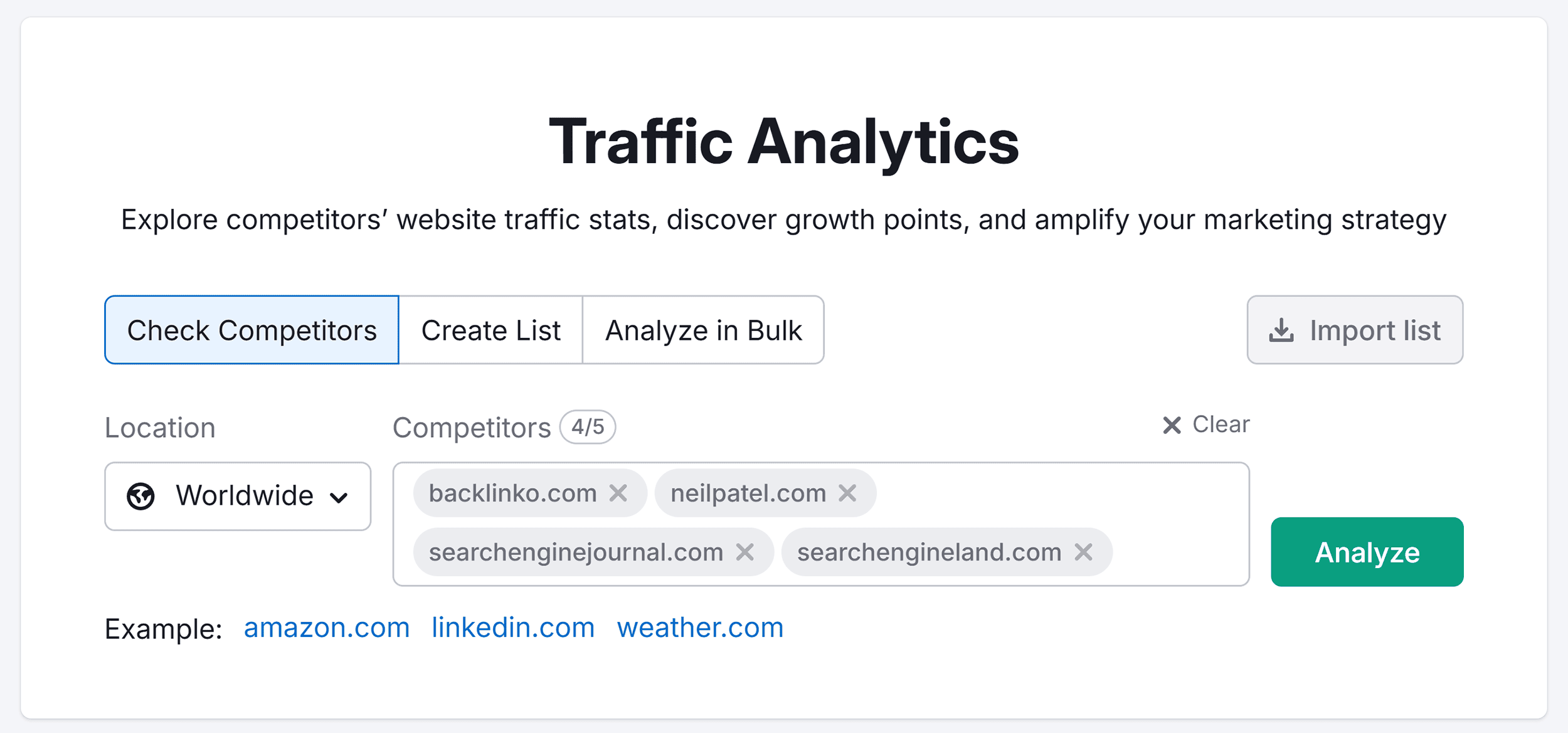 Traffic Analytics – Search – Backlinko & competitors