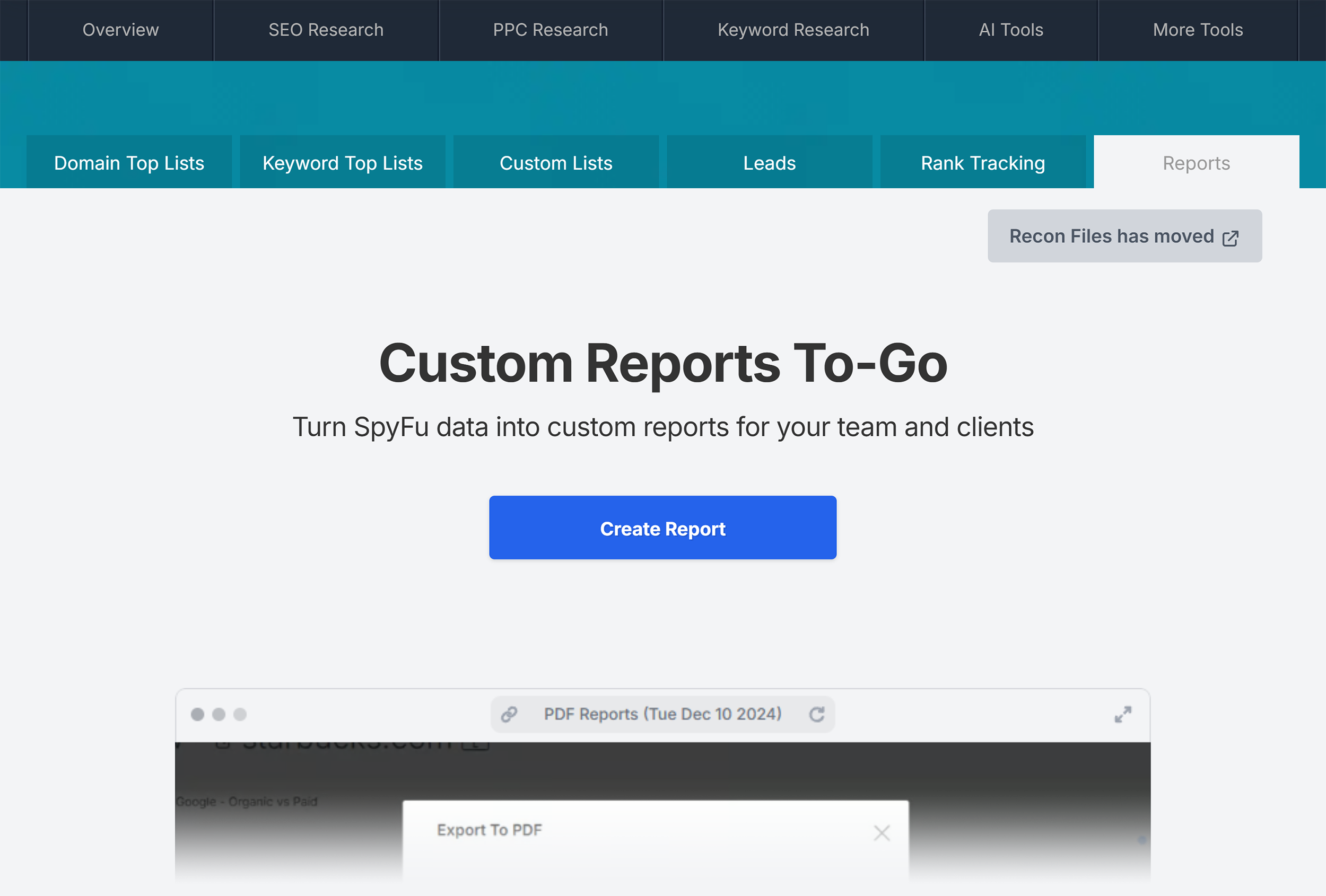 SpyFu – Reports