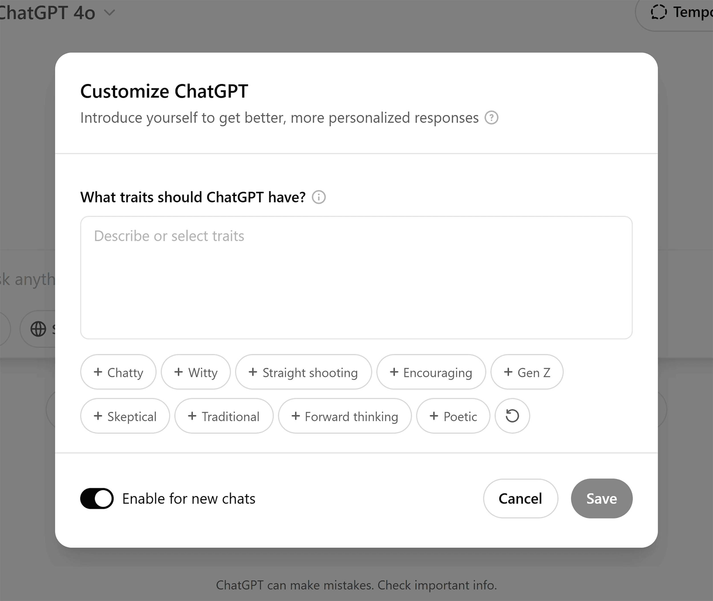 ChatGPT – Customize personality ChatGPT – Customize personality