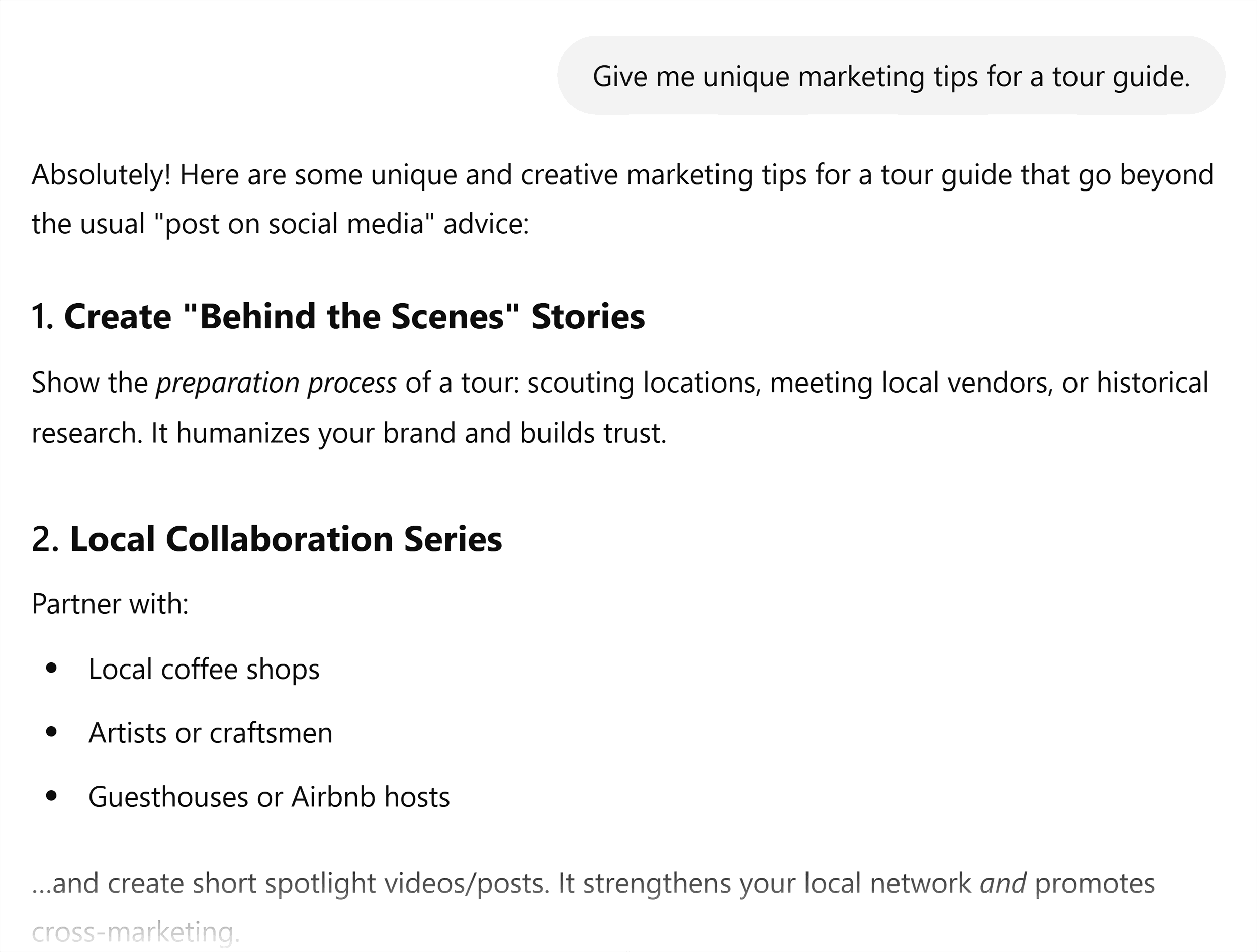 ChatGPT – Prompt – Tour guide ChatGPT – Prompt – Tour guide