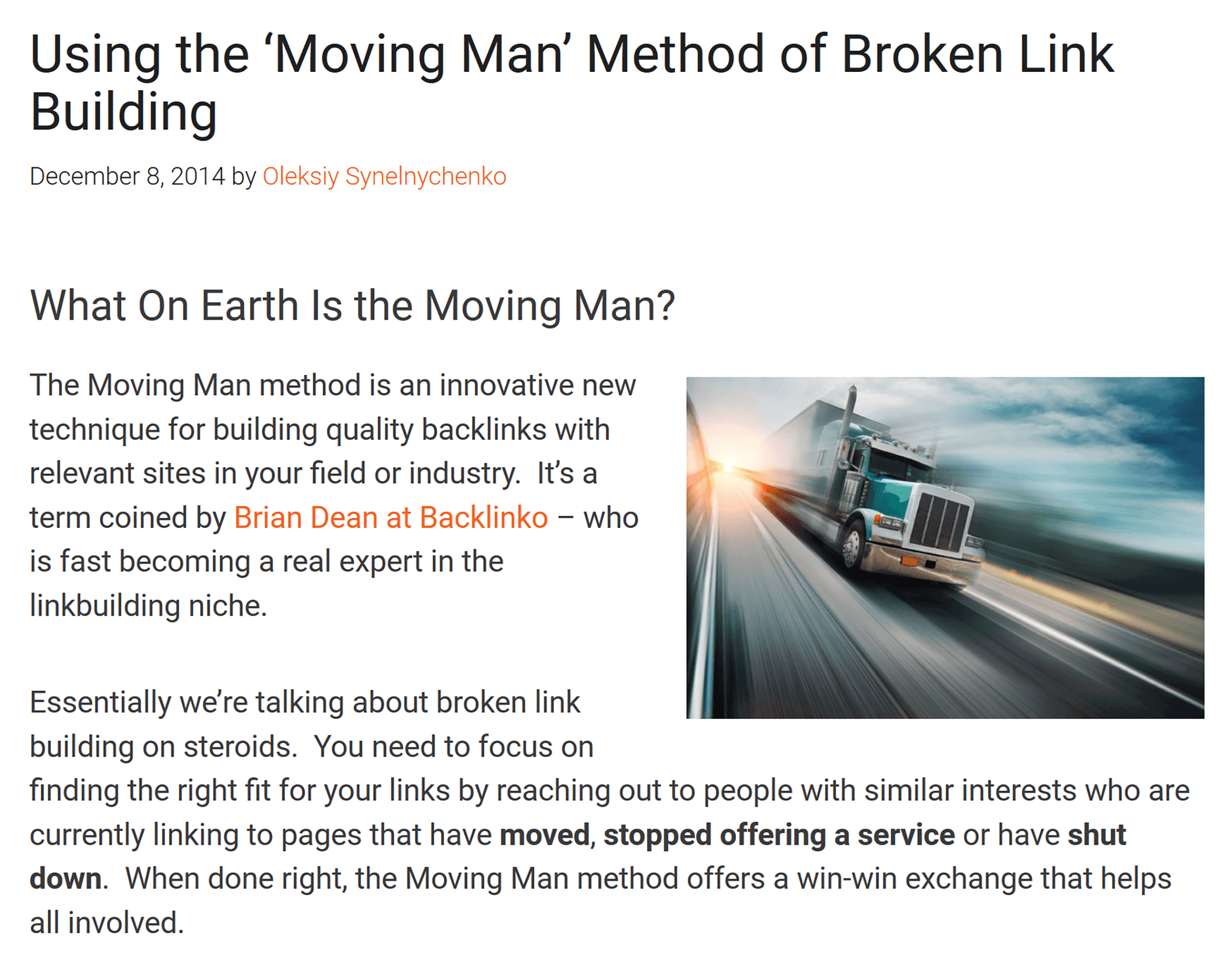 The Moving Man Post
