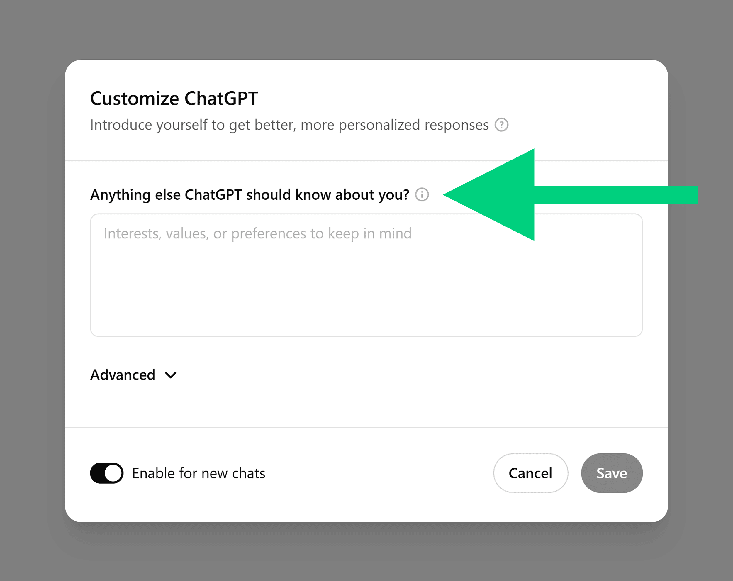 What should ChatGPT know about you What should ChatGPT know about you