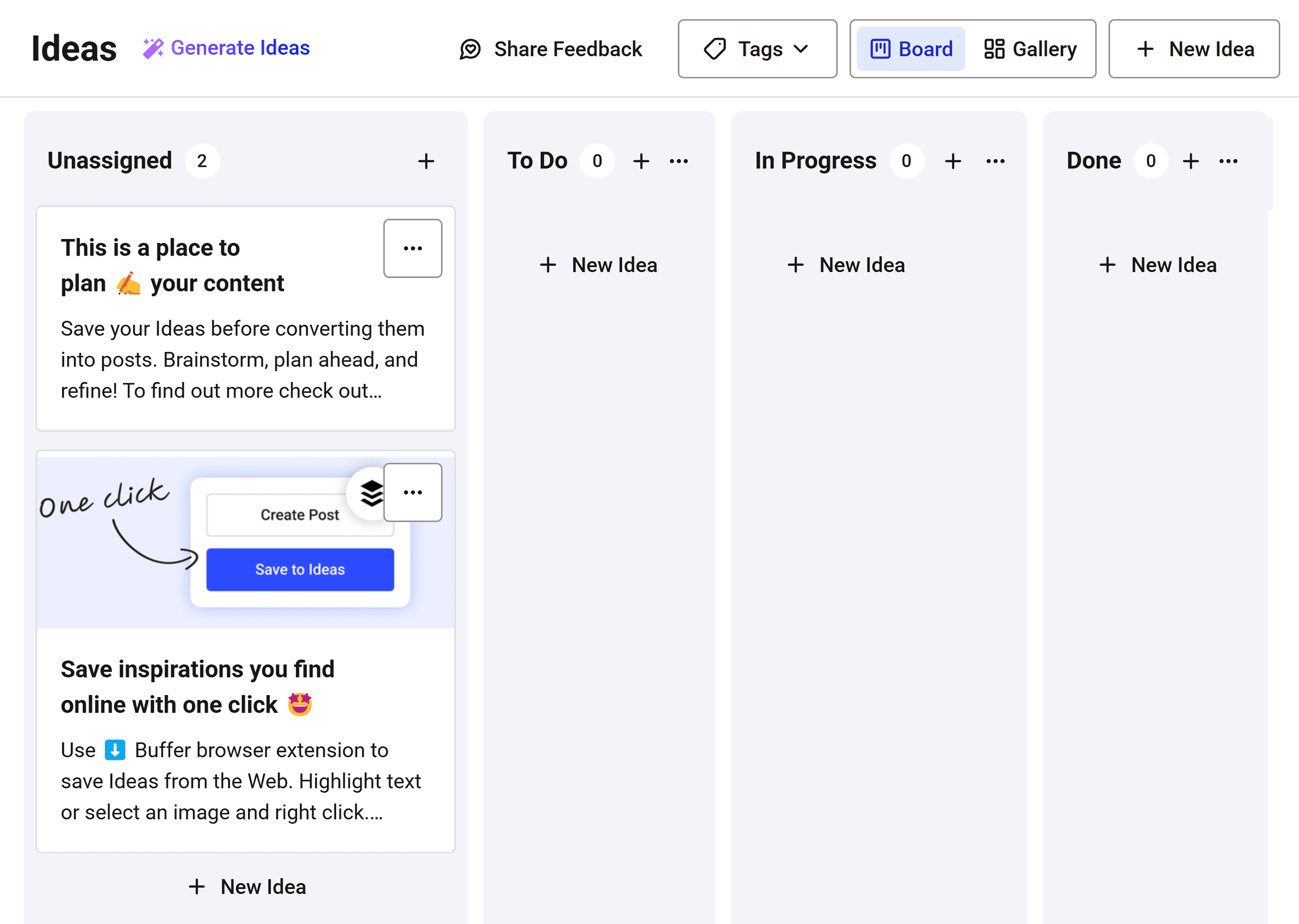 Buffer – Built-in kanban board Buffer – Built-in kanban board