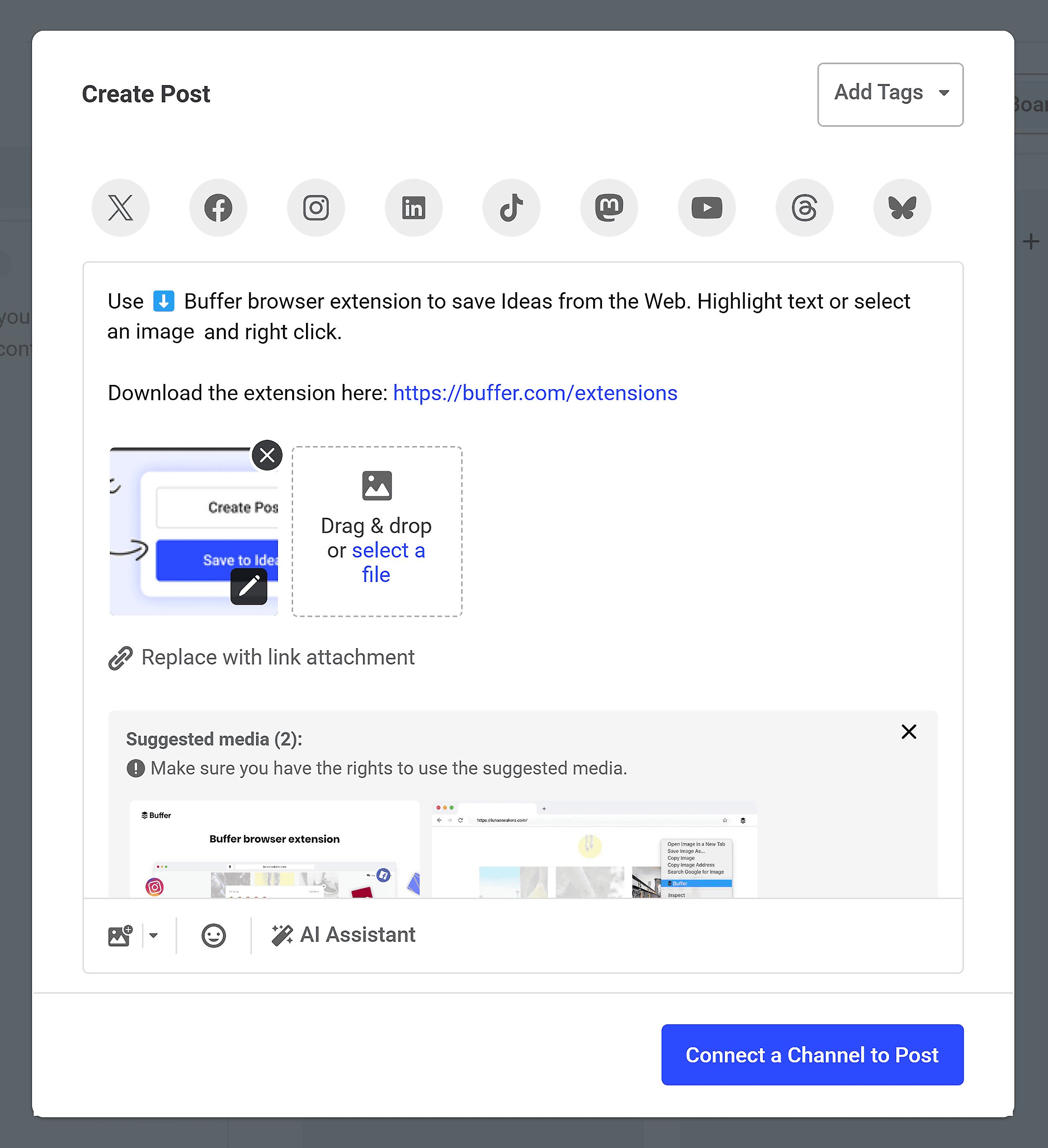 Buffer – Choose Social Media Platform Buffer – Choose Social Media Platform