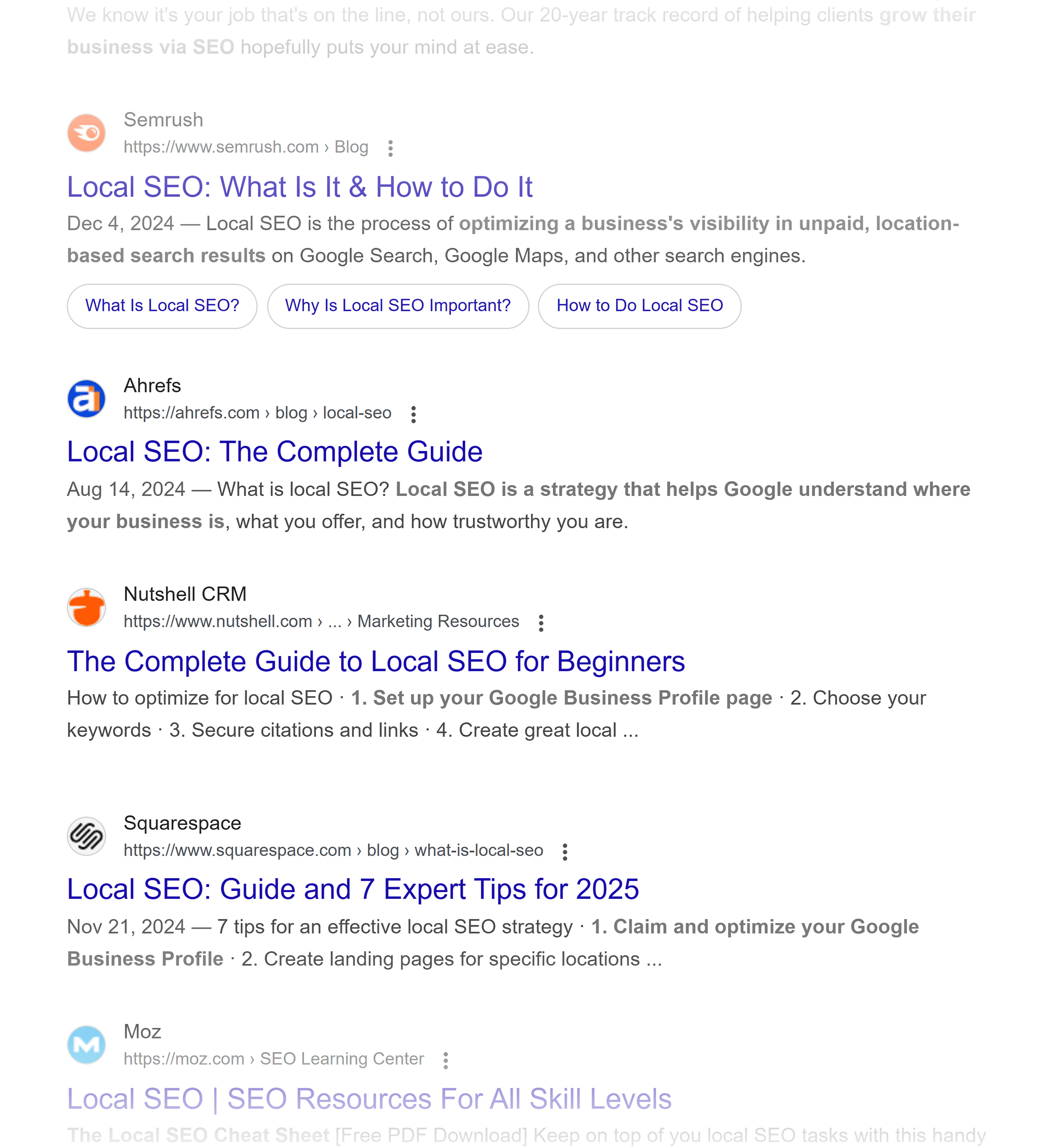 Google SERP – Local SEO – Guides