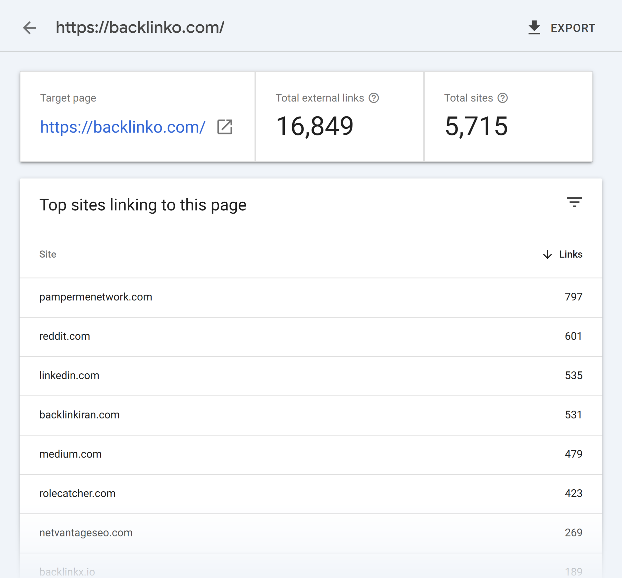 GSC – Backlinko – Top Backlinks GSC – Backlinko – Top Backlinks