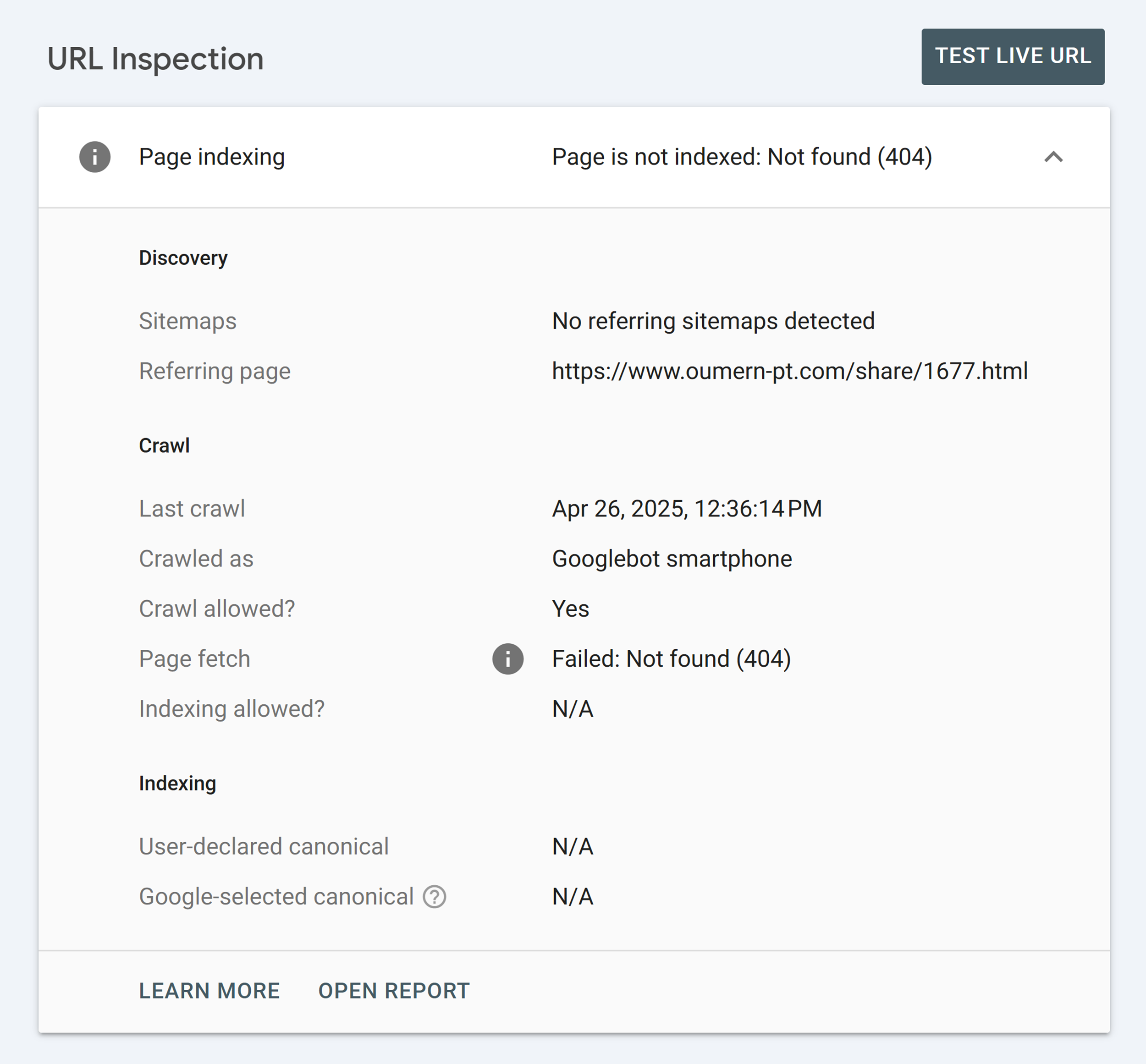 GSC – URL Inspection GSC – URL Inspection