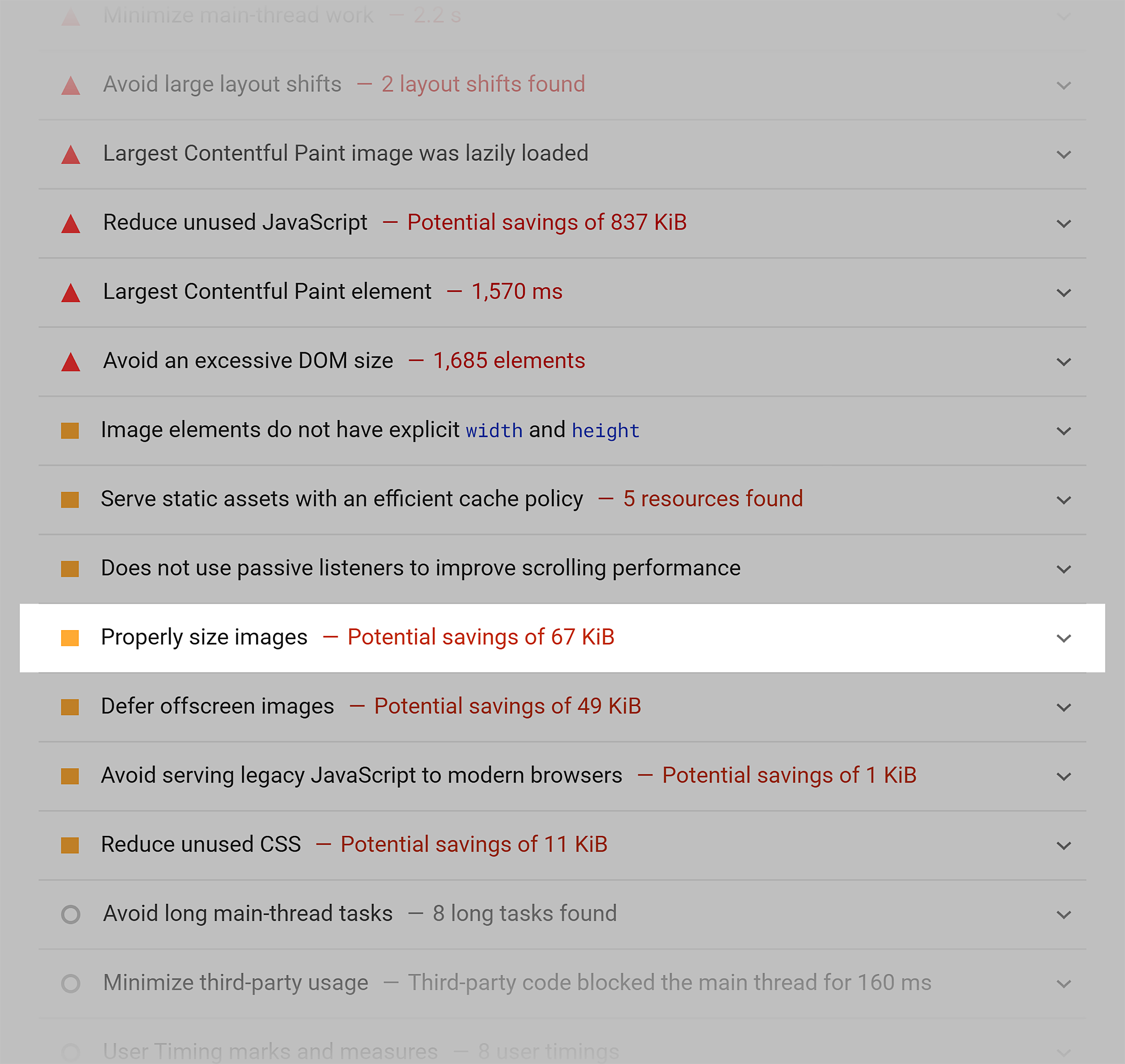 PageSpeed Insights – Properly Size Images PageSpeed Insights – Properly Size Images