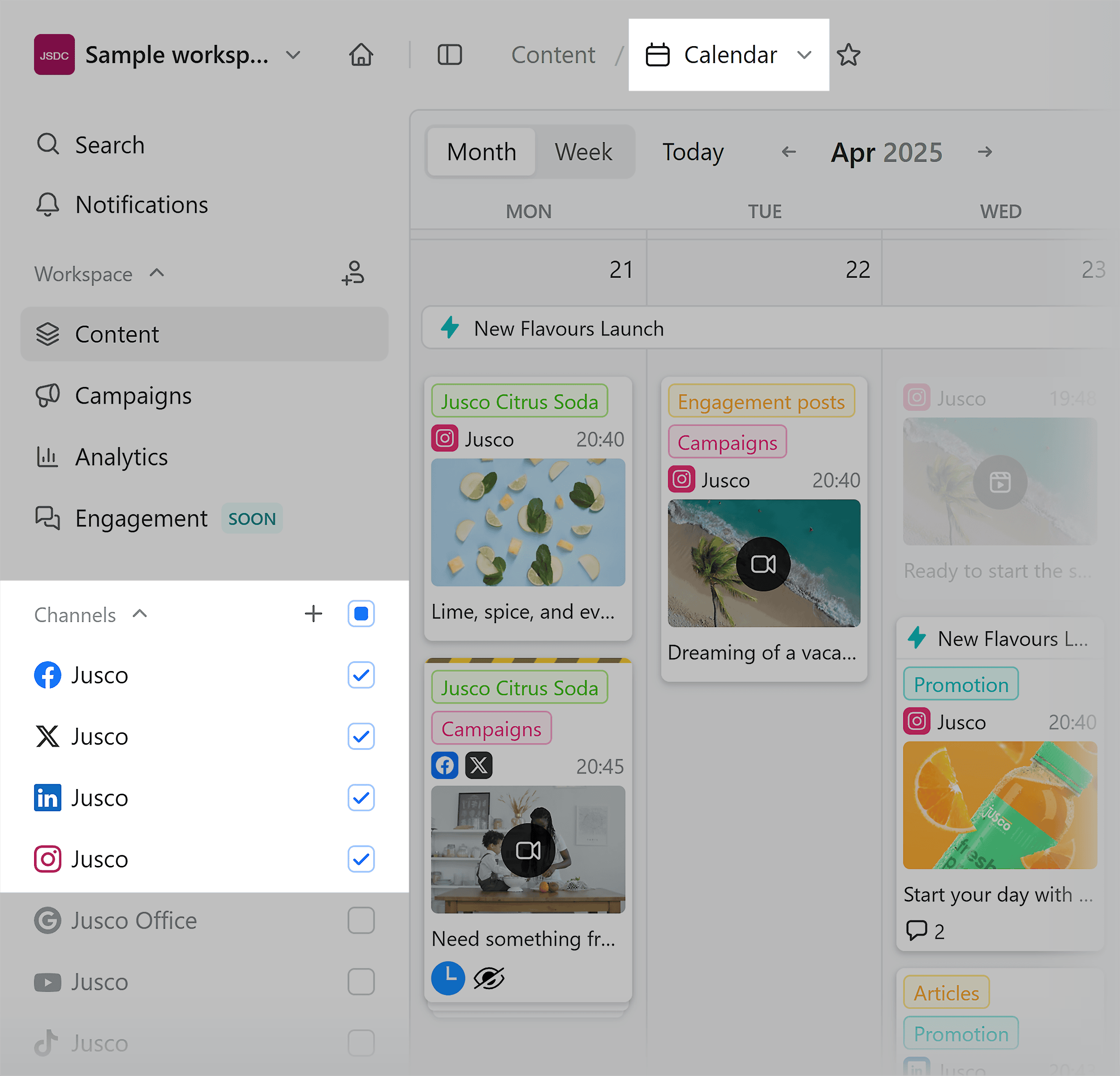 Planable – Calendar view & Connected Channels Planable – Calendar view & Connected Channels