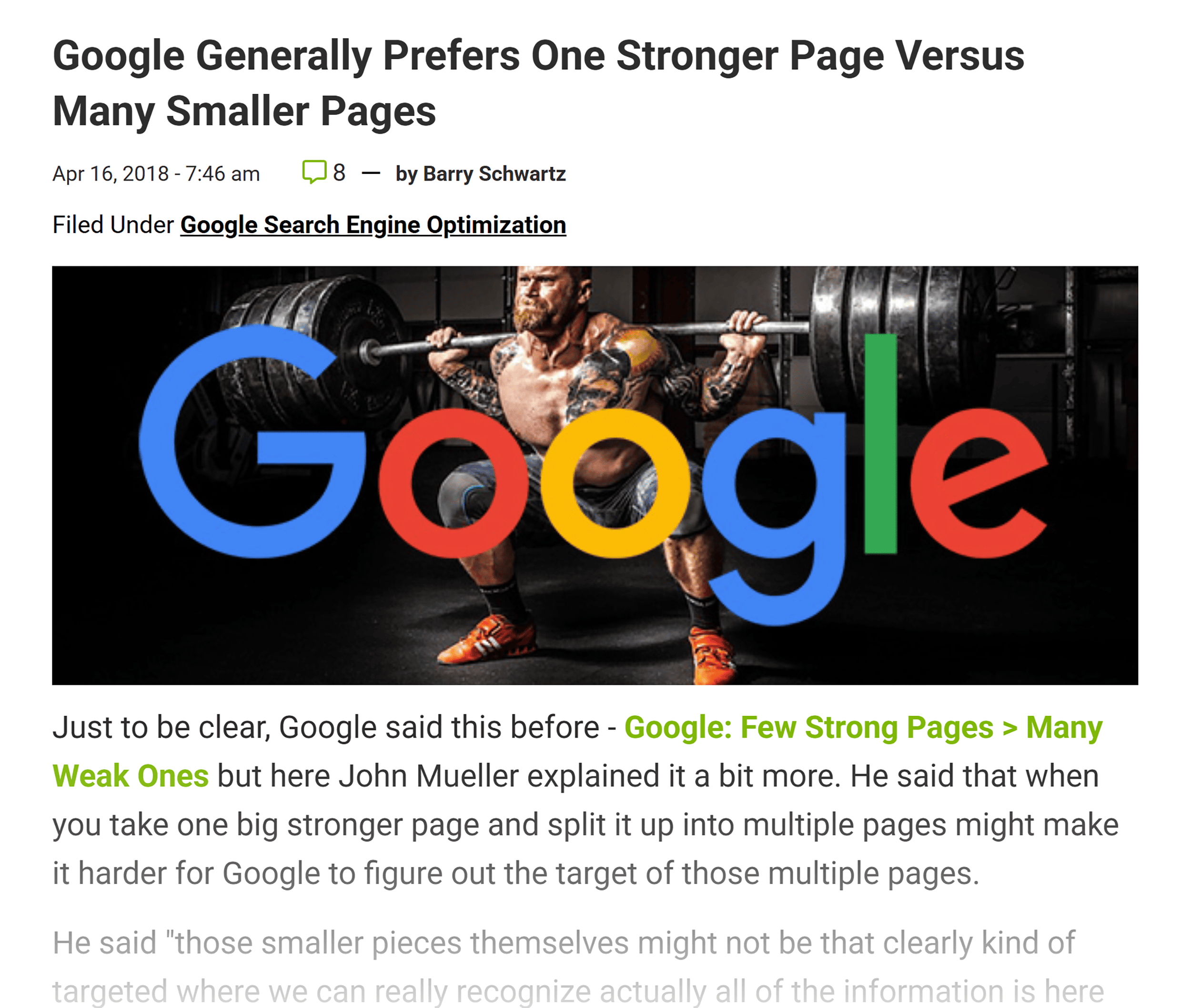 SER – Google Prefers Stronger Pages SER – Google Prefers Stronger Pages