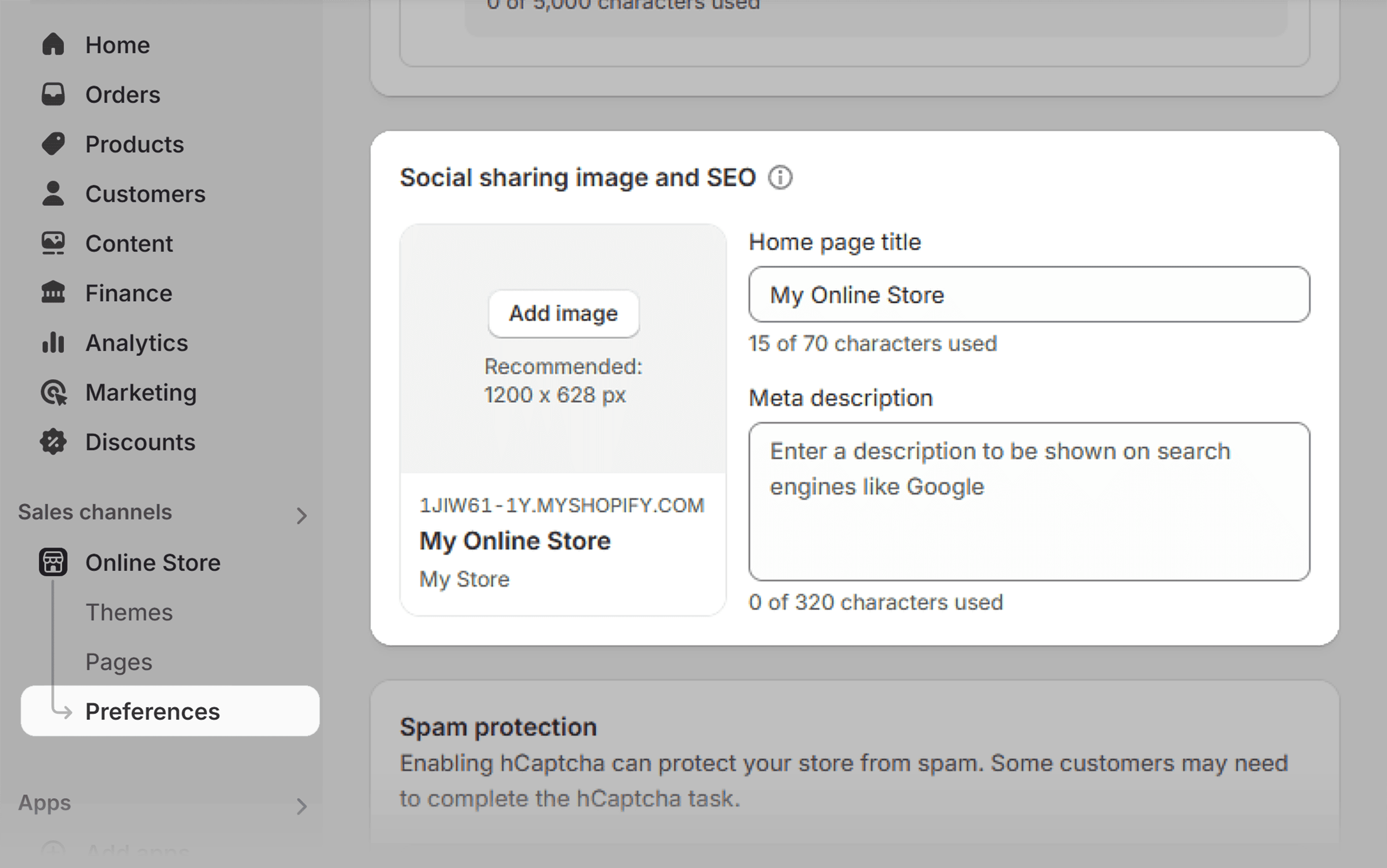 Shopify – Preferences – Meta tags Shopify – Preferences – Meta tags